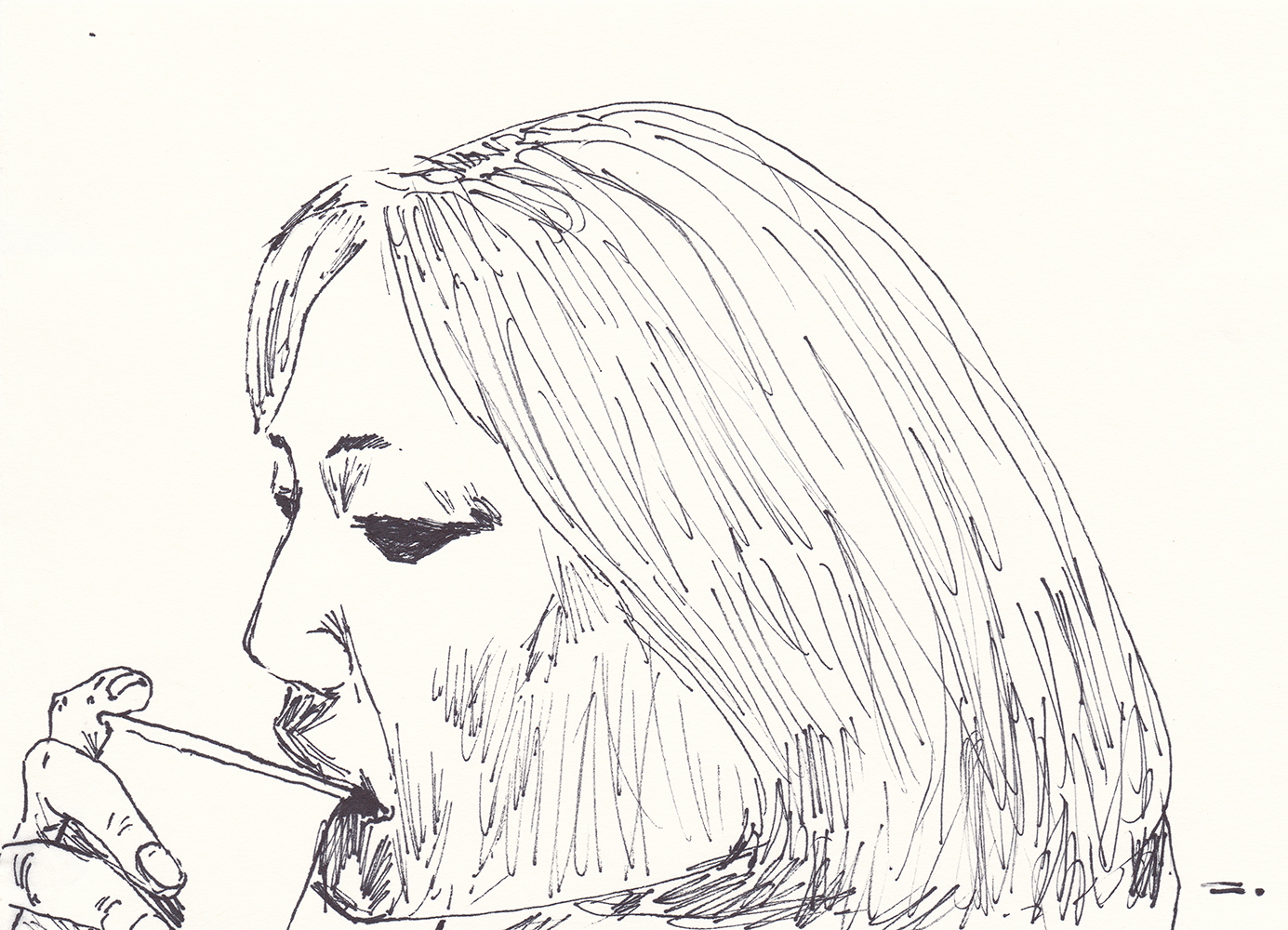 엄마(mom), 2018, pen on paper, 14.8*21(cm)