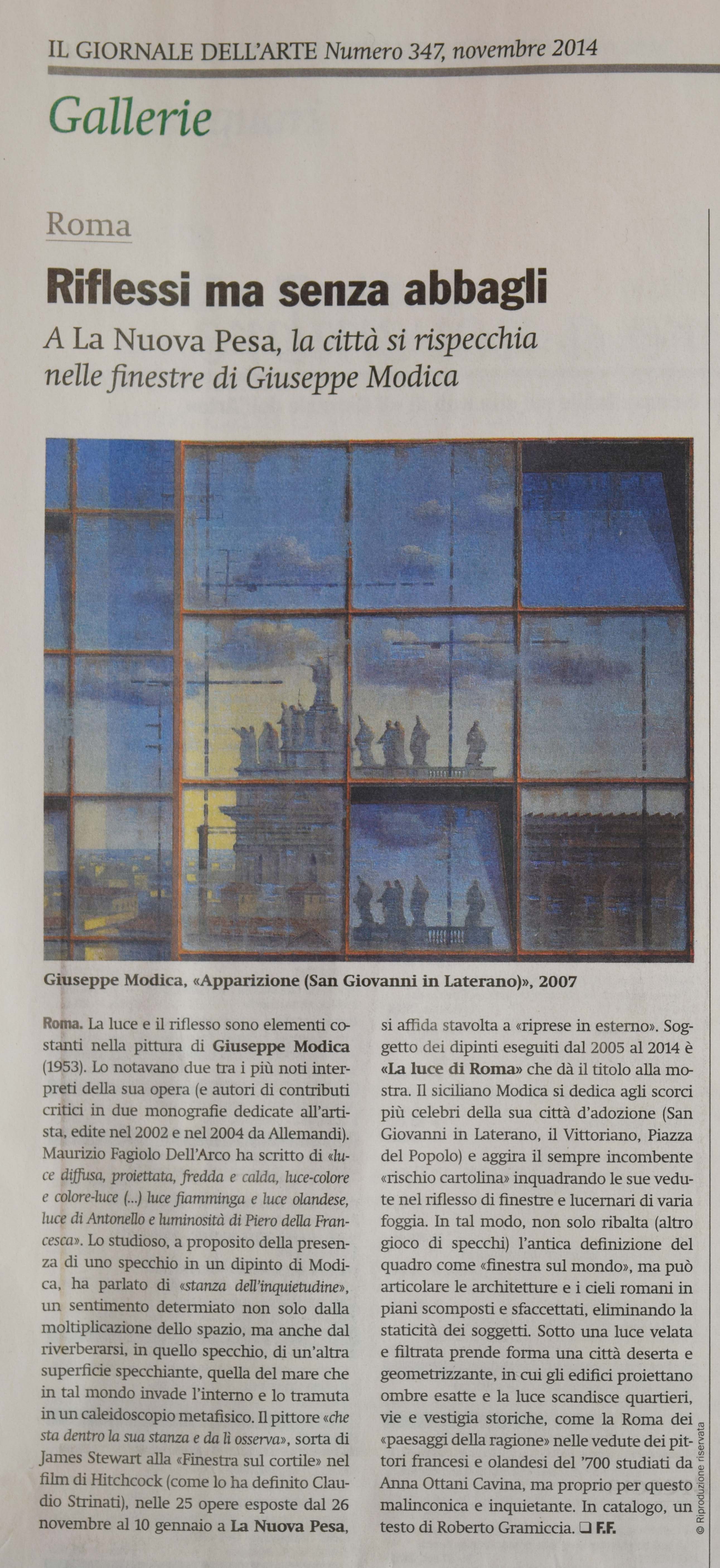 Novembre 2014, Giornale dell'Arte