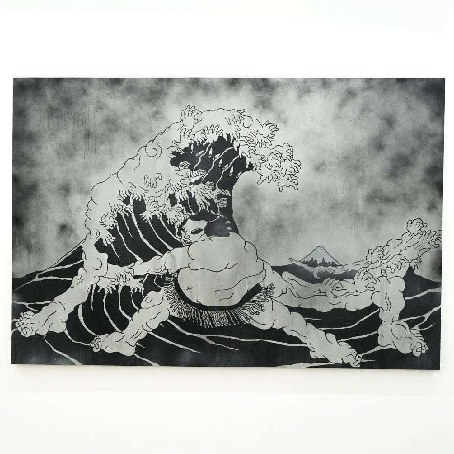TAPPEI, Invade (2024), Acrylic Gouache on Canvas, 134.0 x 194.0 cm