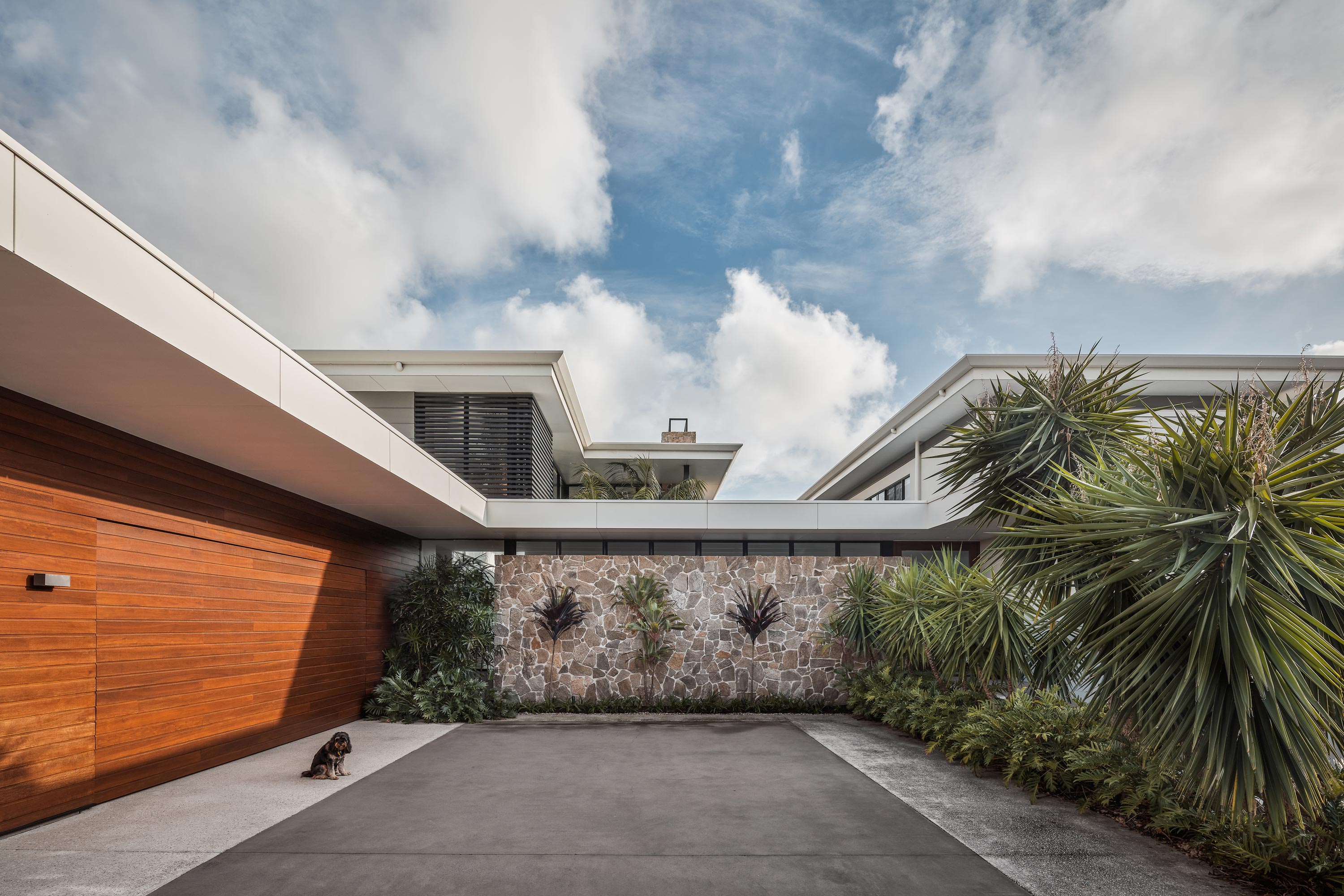Driveway and garage of resort-style home, Broadbeach Waters, Gold Coast, Queensland
