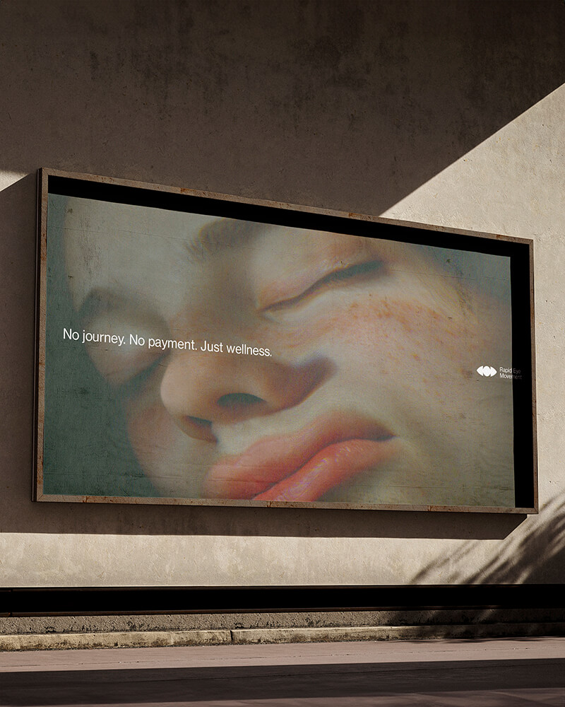 OHH poster of the campaign of the bachelor project The Rapid Eye Movement, showing a sleeping women