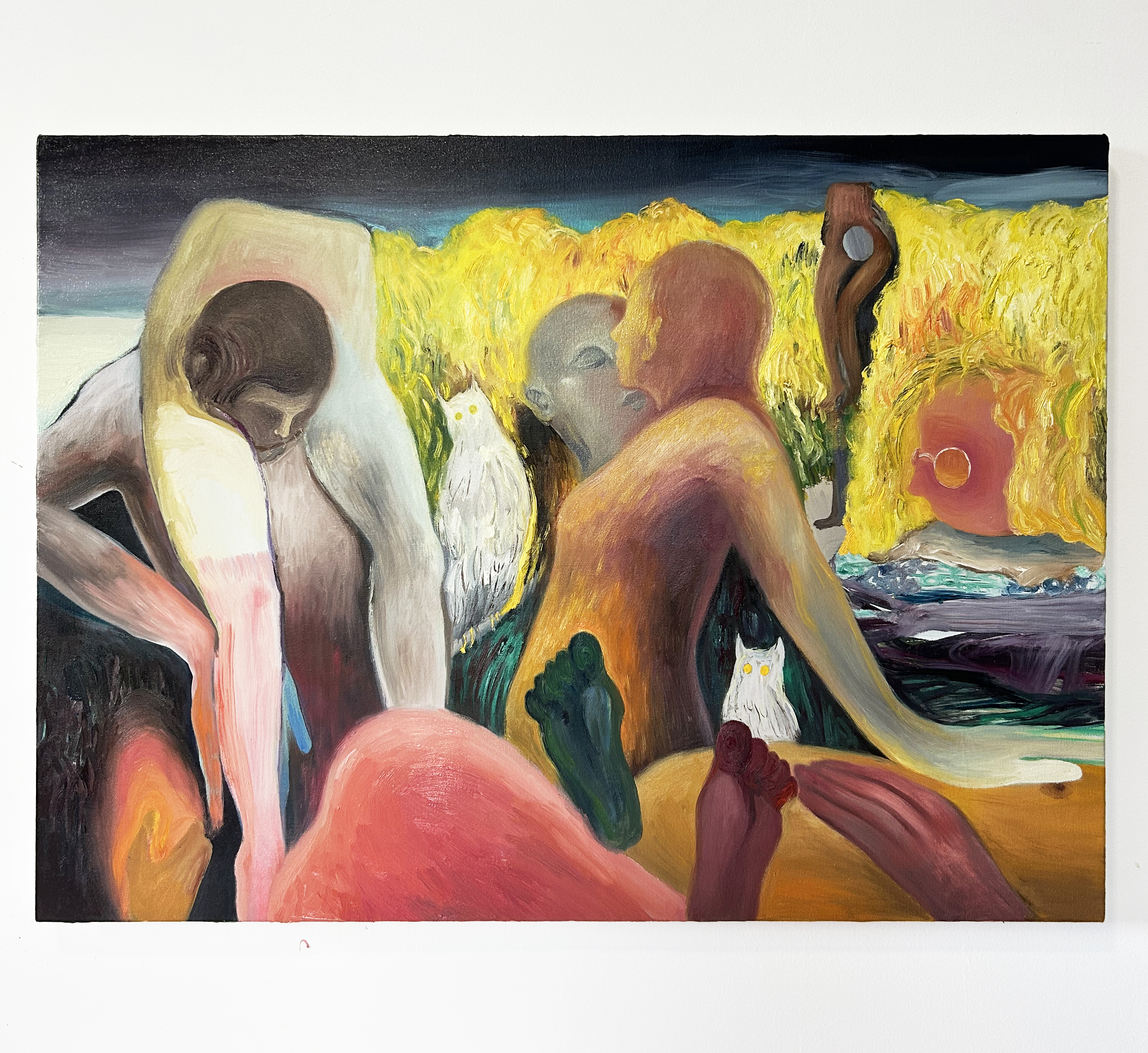 Yello Bushes, 2024, oil on canvas, 28 x 38 IN