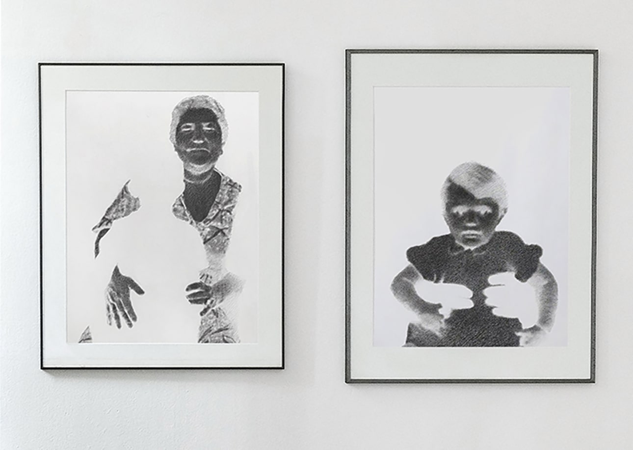 Jérémie Setton Dessins après Tracing Faces, 2015 Fusain sur papier, 62 X 48 cm Courtesy de l’artiste