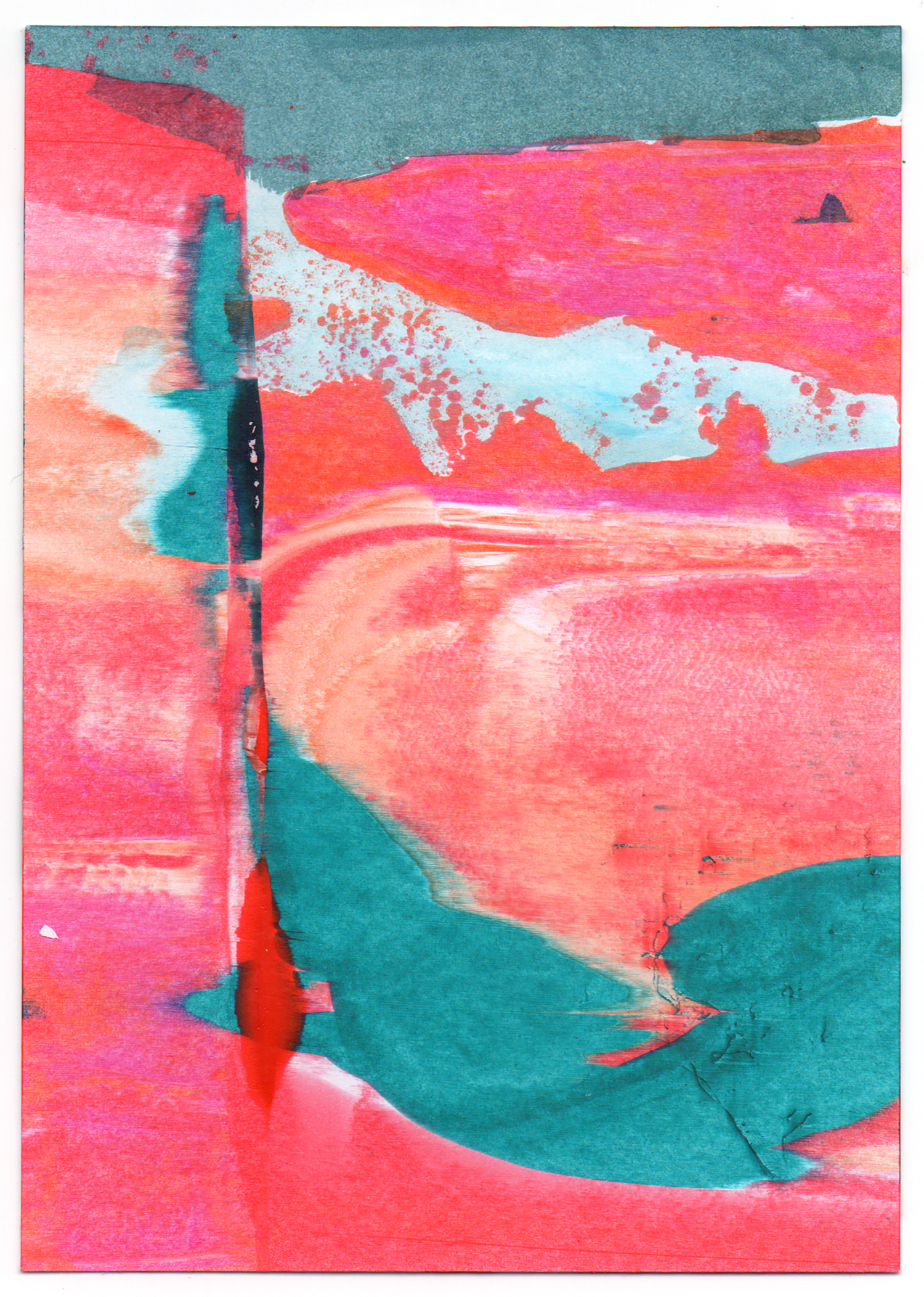 Untitled 406, 2018, Acrylic on paper, 14.8x10.5cm