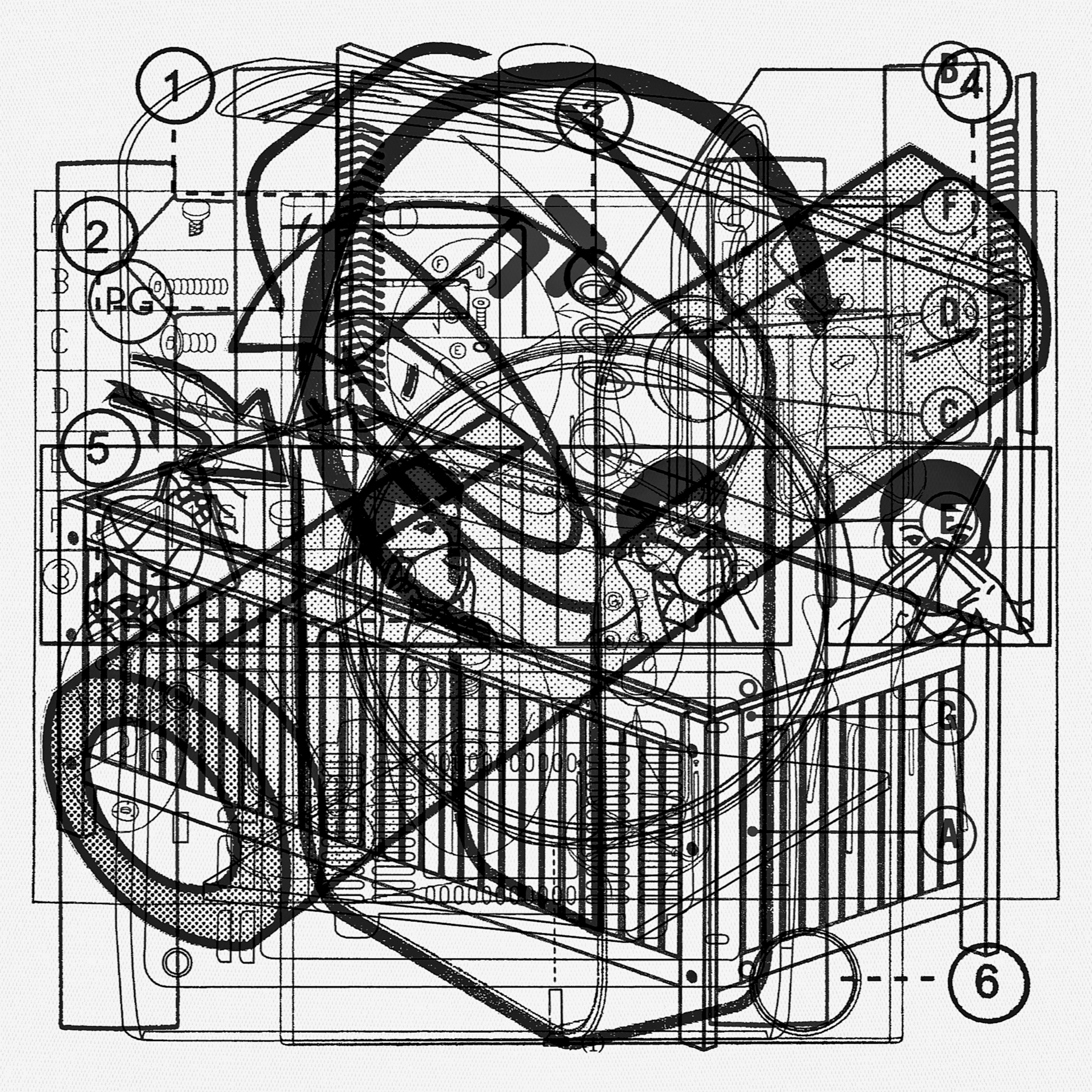 Instructions2024Ink on canvas100 x 100 cmconceptual, print