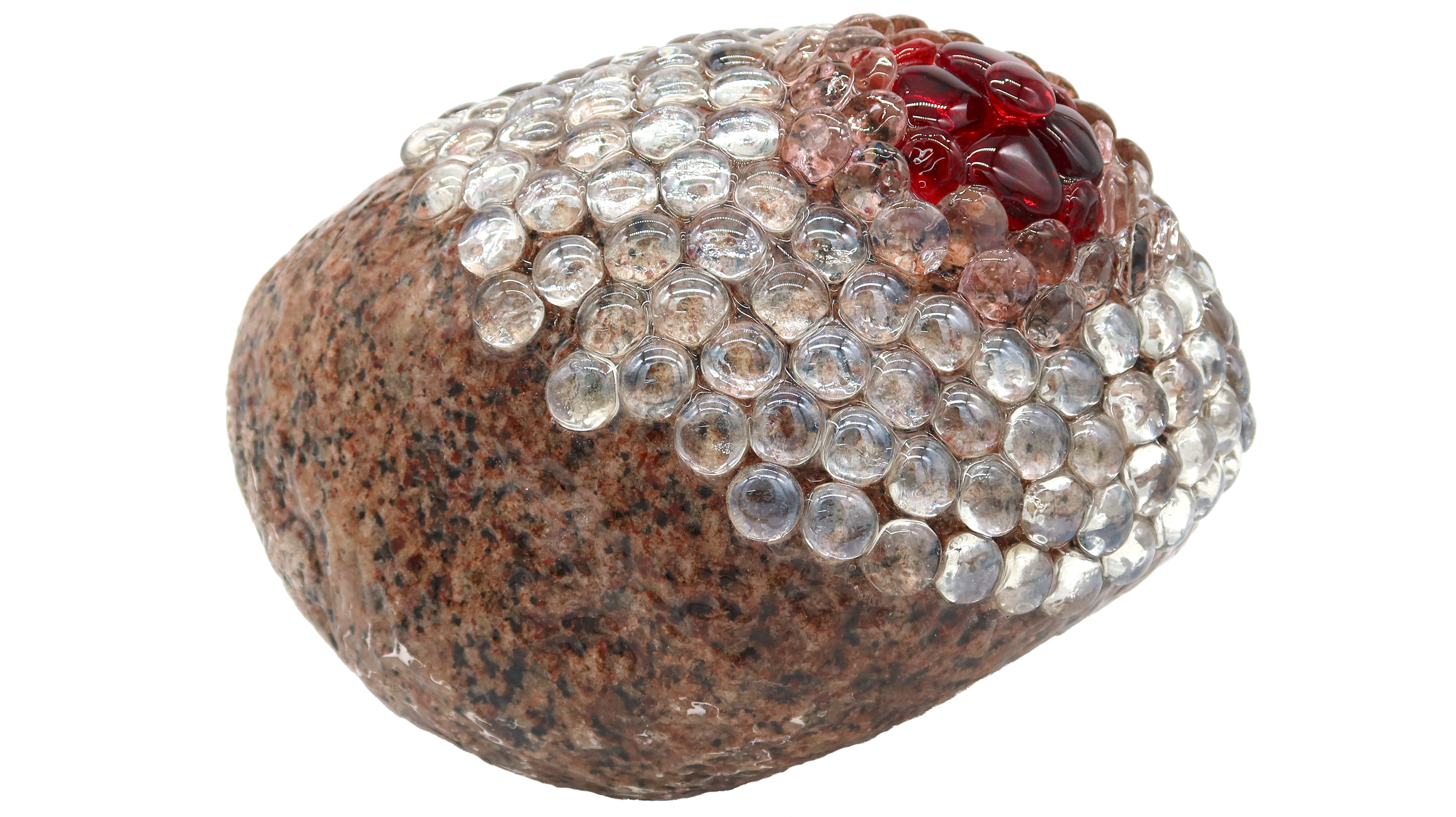Ruby Red Rose Rock, 10 x 9 x 8 inches, plastic, granite and resin