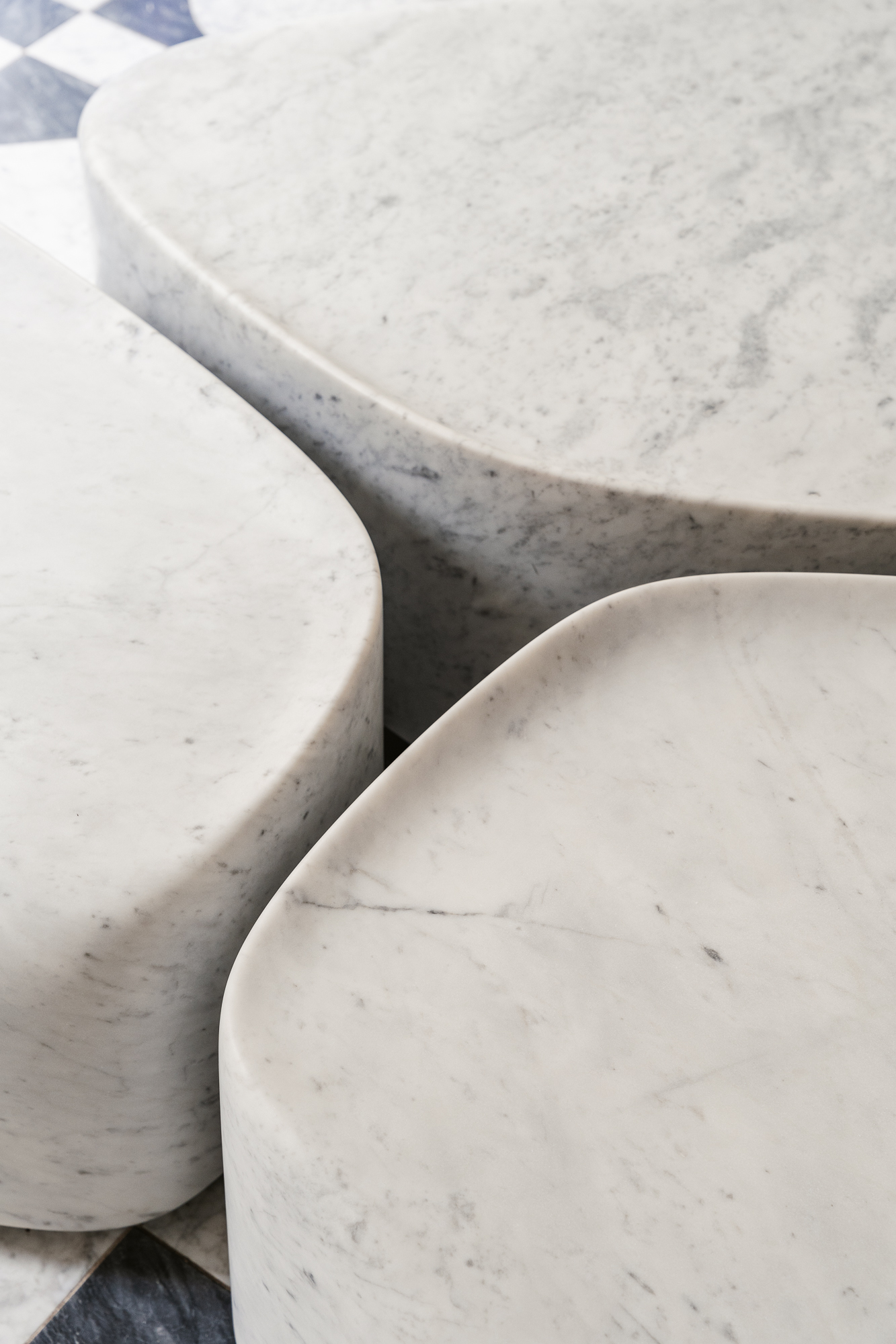 Noé Duchaufour-Lawrance coffee tables at Feau Boiseries with Invisible Collection