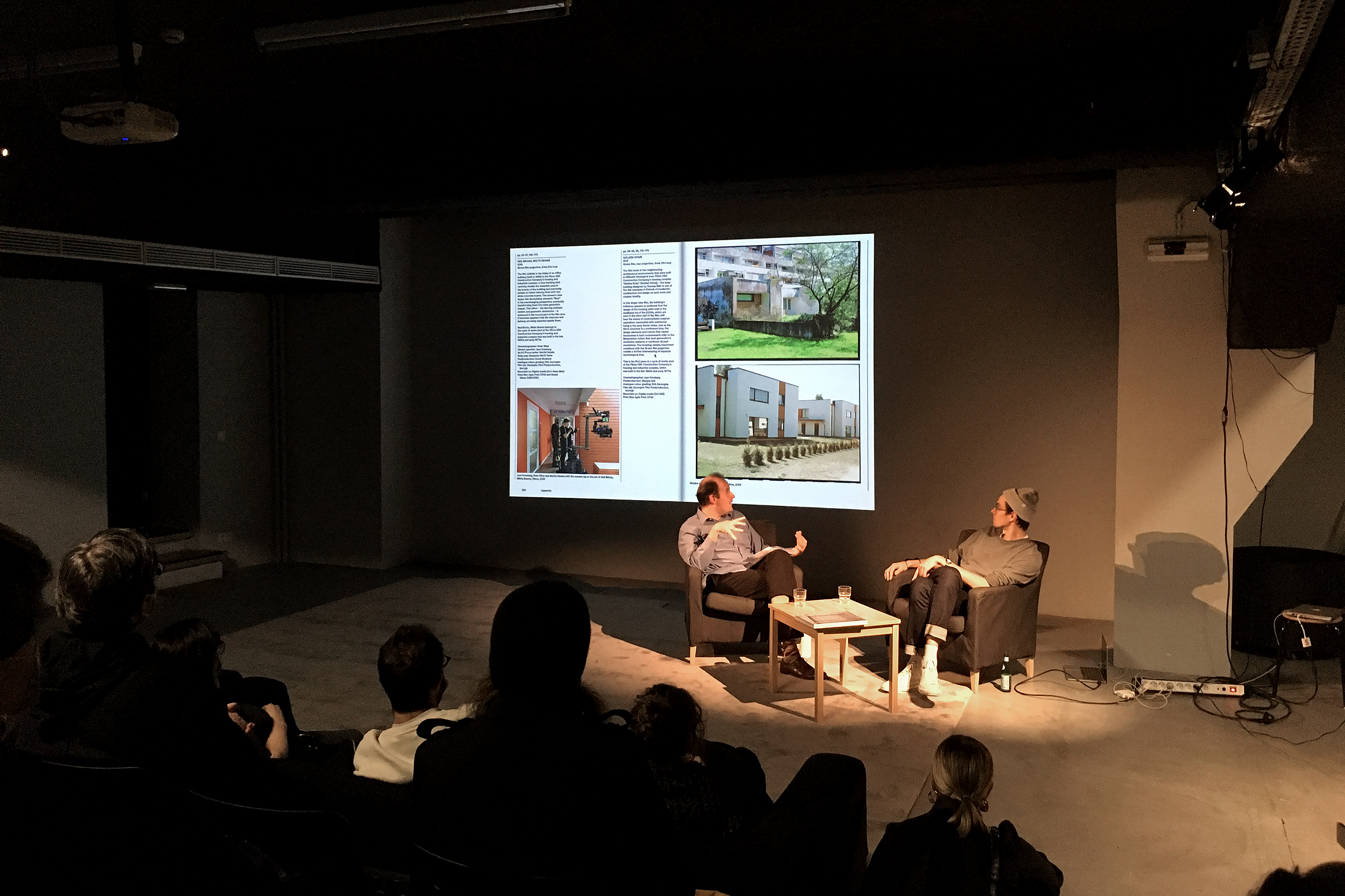 Paul Kuimet in conversation with Lieven Lahaye at book launch at WIELS, Brussels, October 13, 2021. Photo: Anu Vahtra.