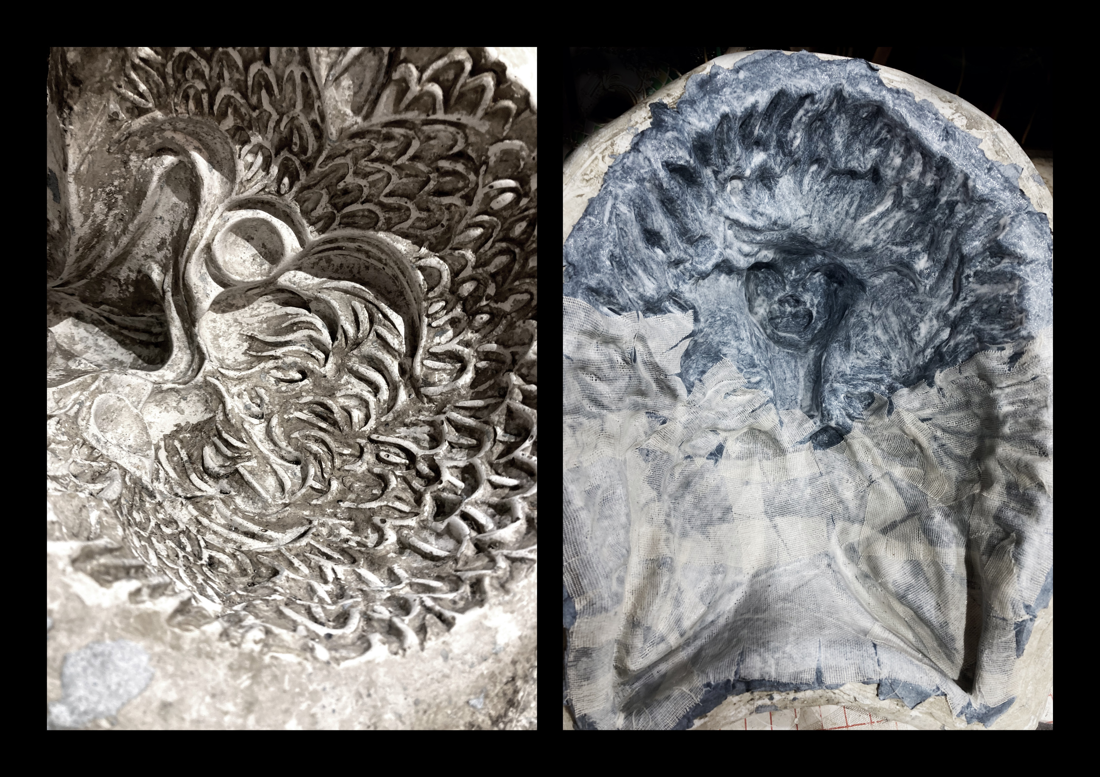 Mask making process, plaster negative form and paper mâché, @cutterfly , Venice 2025