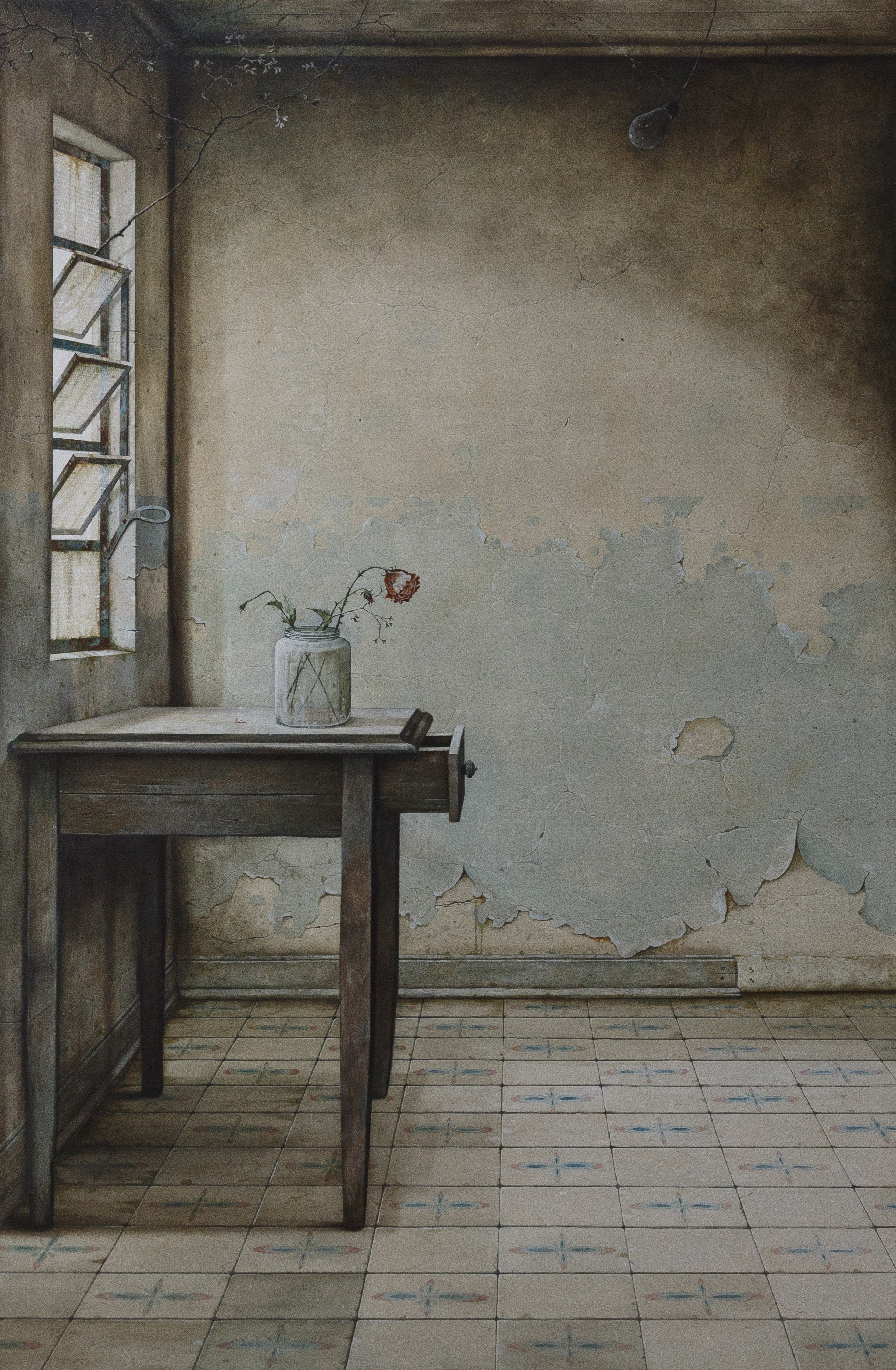 Instante frágil, 2023. Óleo sobre tela, 100 x 150 cm.