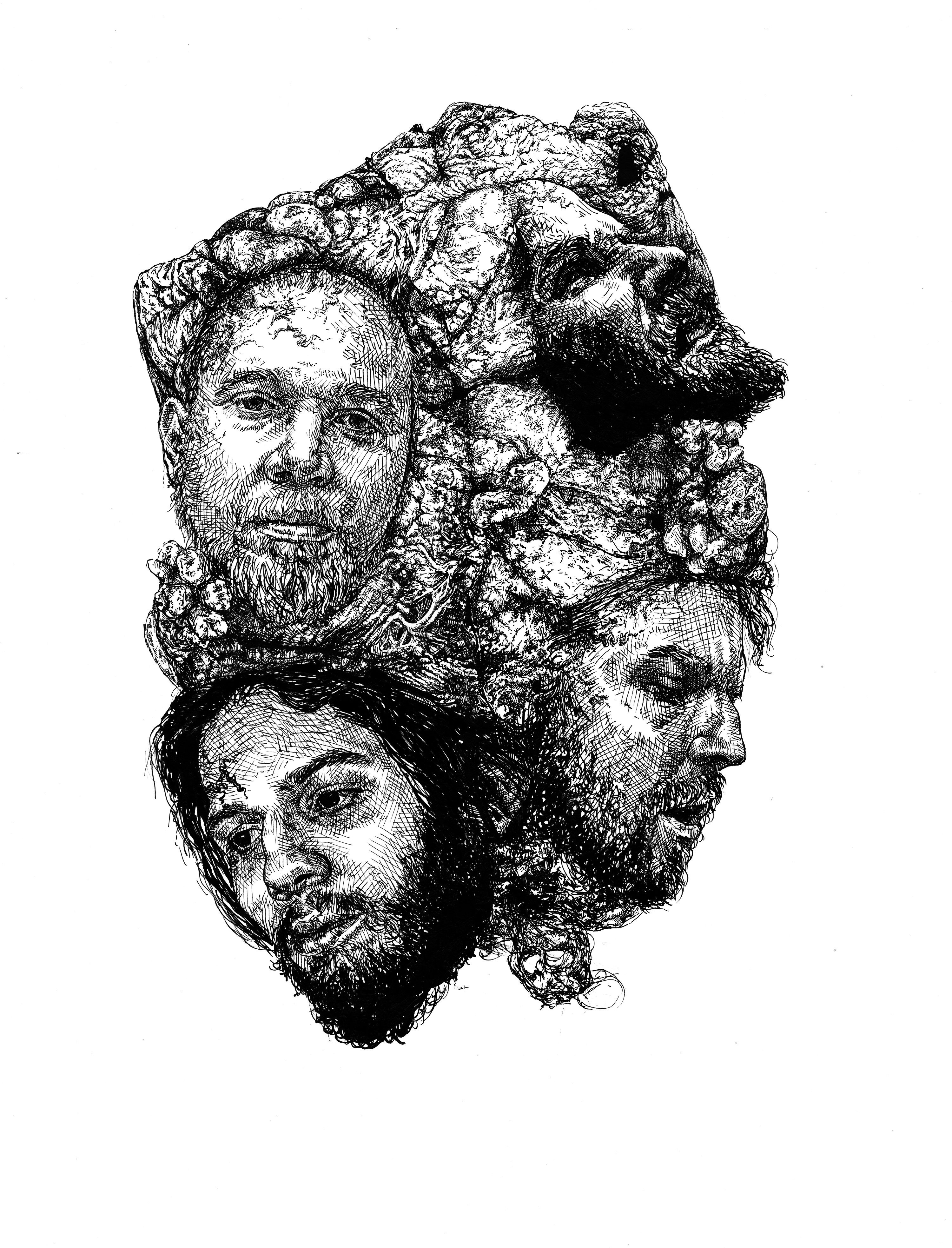 Persons Defying the Body. Ink and marker on paper, 2017.