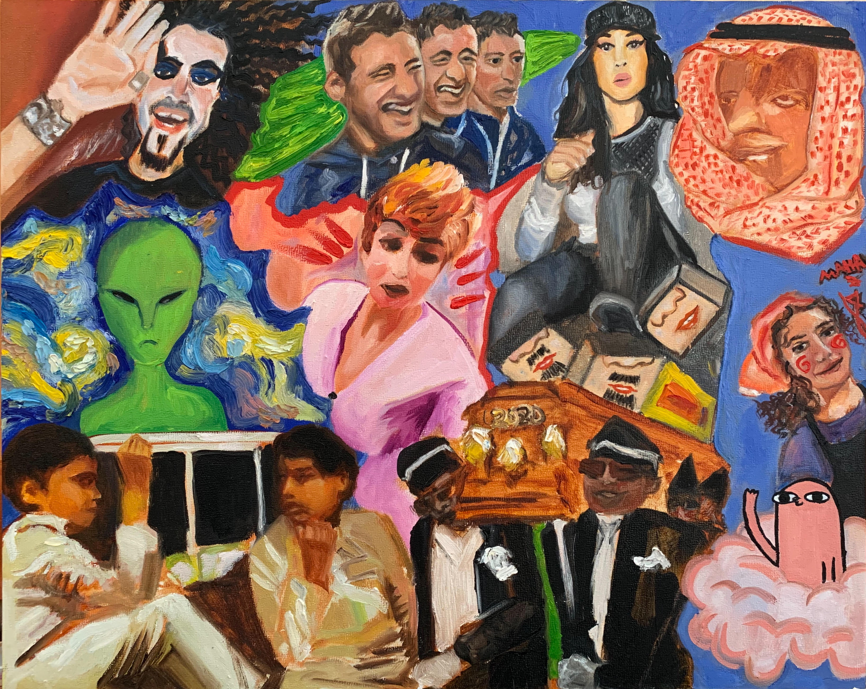  “أحلام العصر” “Afternoon Dreams”  Oil on 16x20” زيت على خشب wooden board