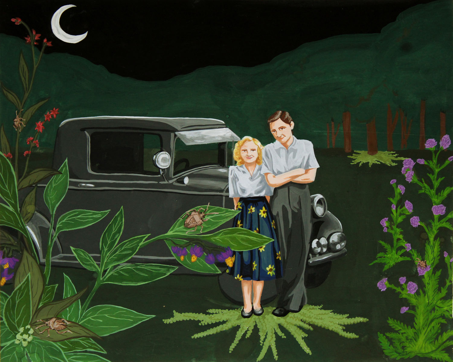 Paul and Susan8” x 10”, Gouache, 2022