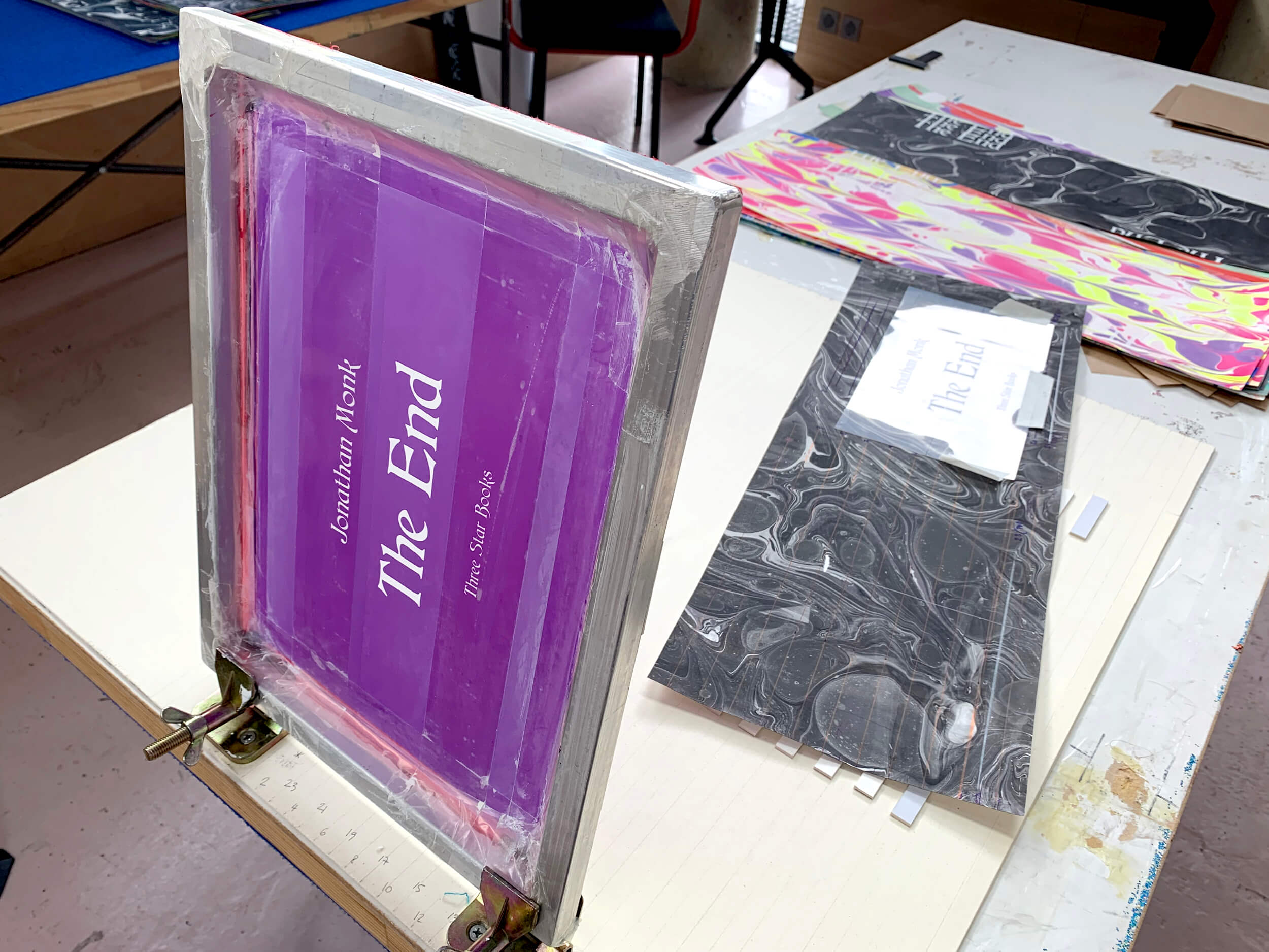 Printing “The End” in the studio