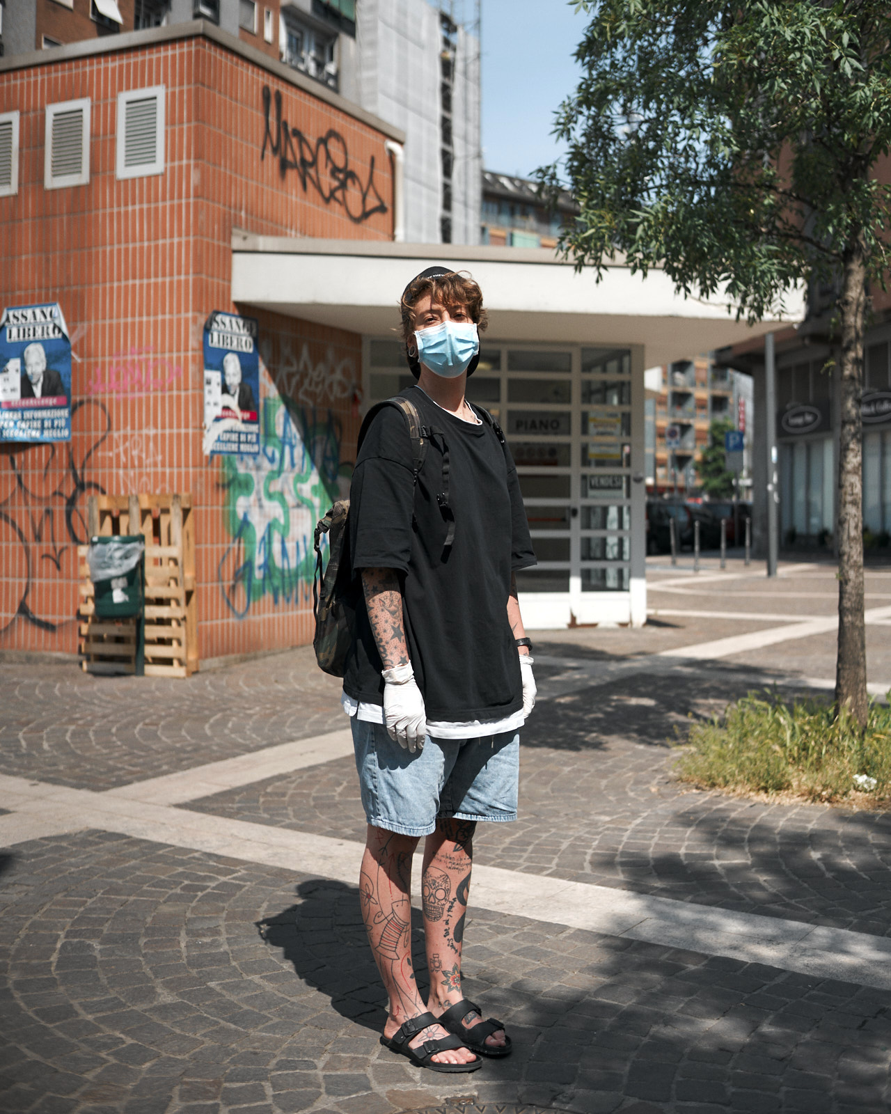 Francesca on Her Way to Work, Milano, May 2020