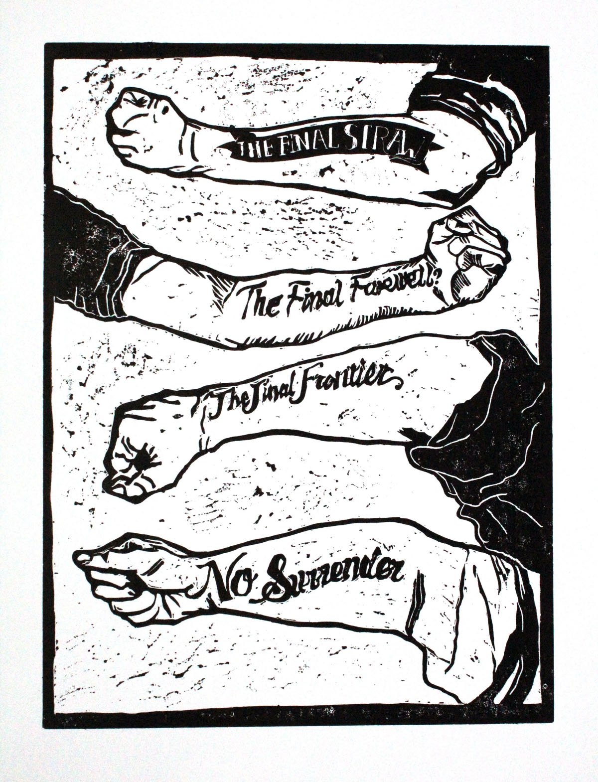 Death to my hometown, boys2016Linocut