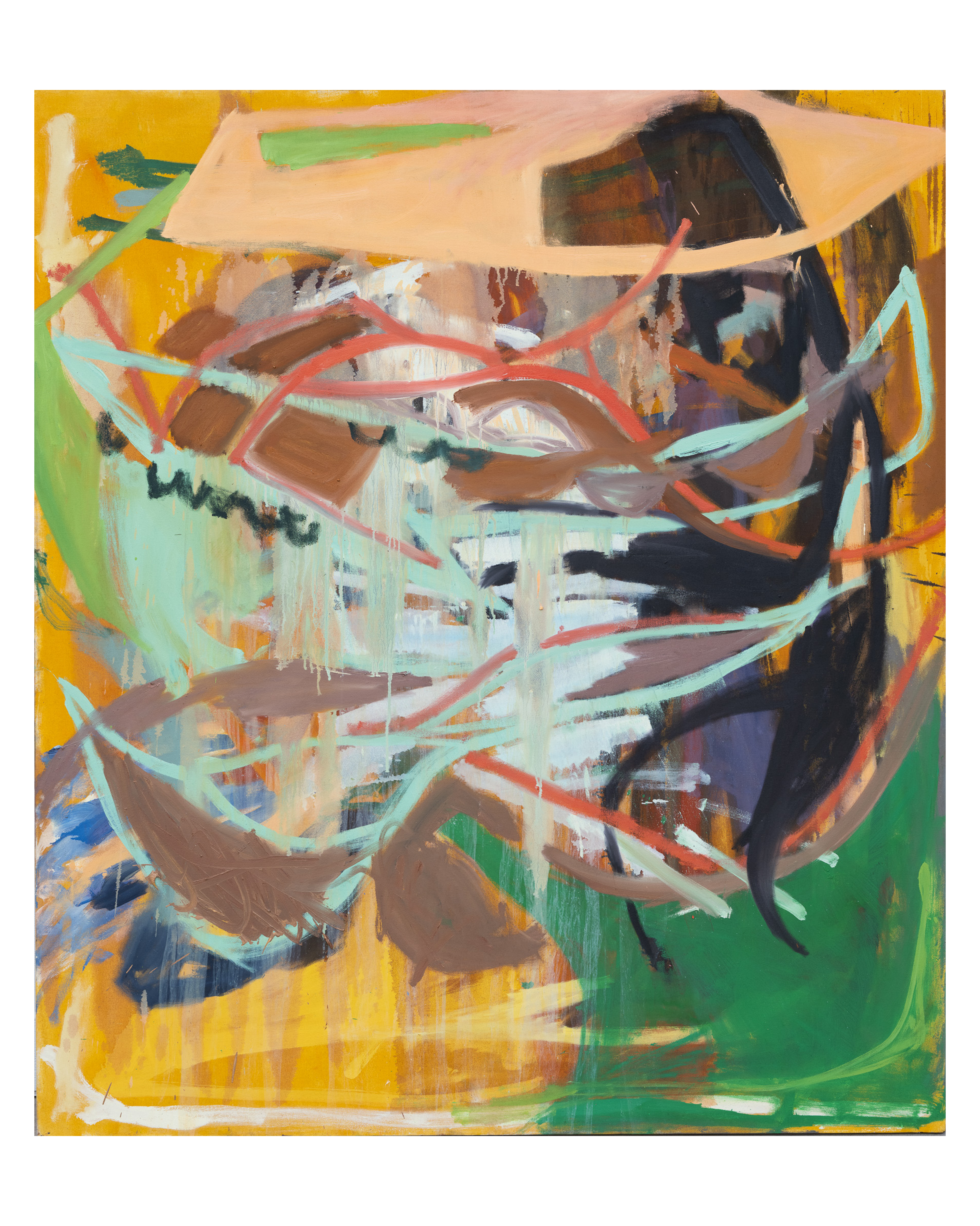 'The Earth Rises Up to Meet Your Feet (SO STEP FORWARD)' - 2025, oil on canvas, 54x60 in