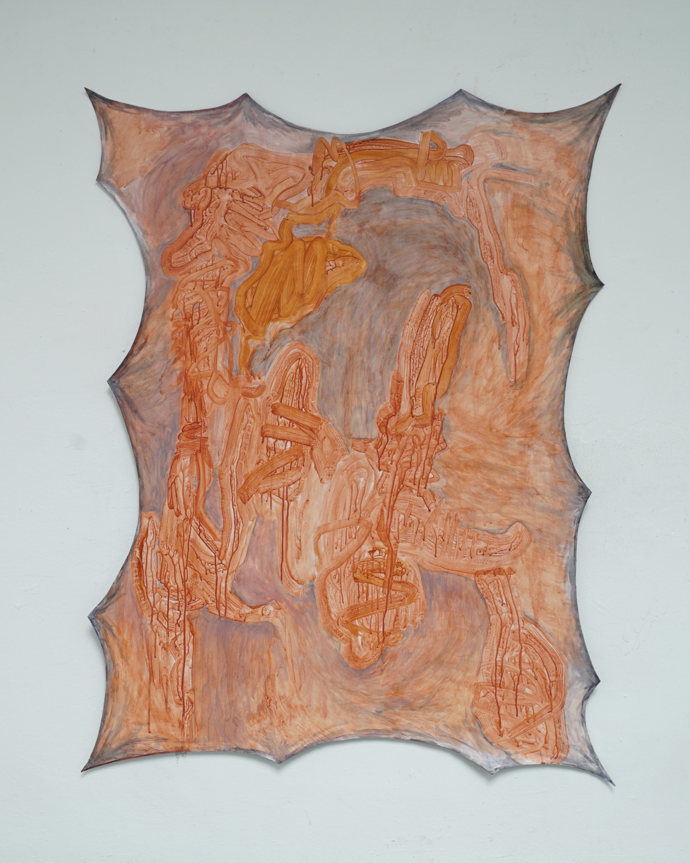 "Peel my pain off" (2022), oil and acrylic on canvas, 145x110cm