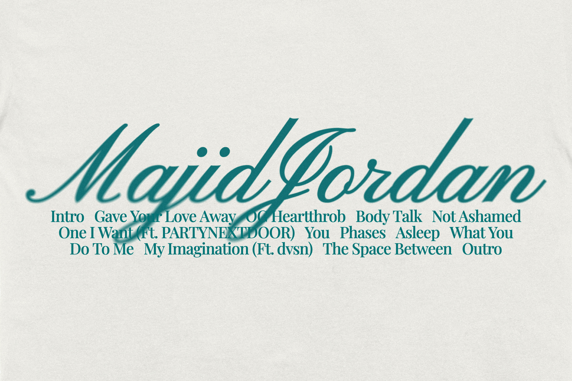 Merch design for Majid Jordan commemorating 5 years of their album The Space Between, 2022 OVO Sound
