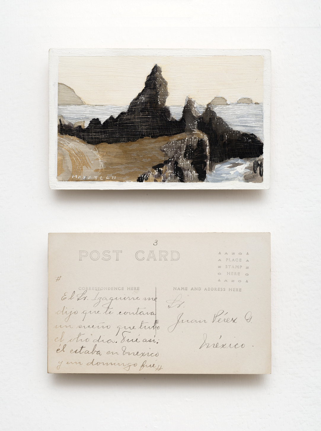 Mazatalan. 8,5 x 13,5 cm. Acuarela sobre madera