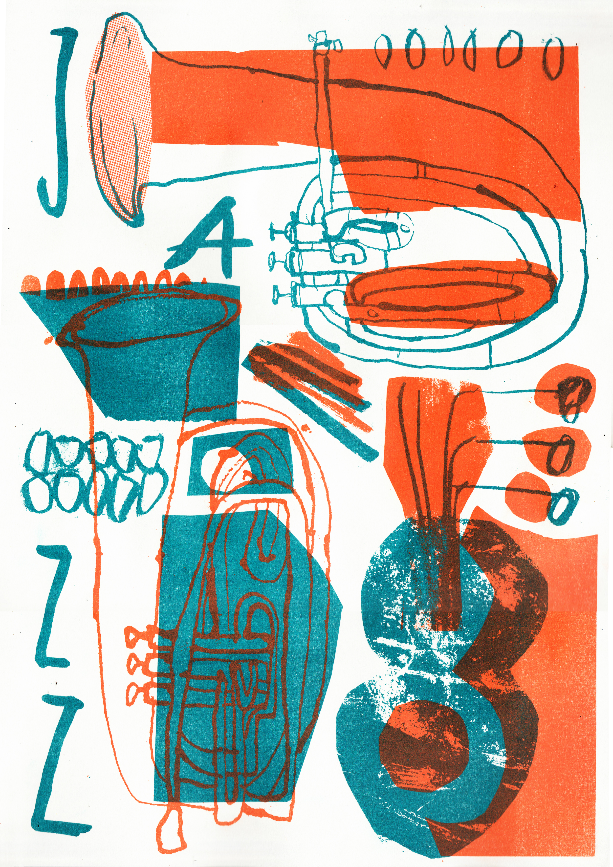 Jazz Risograph Print A3 &pound;20