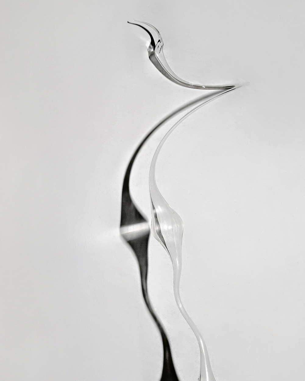 Detail of Pyrosoma Atlanticum (Rodillo de Fuego) Lamp made with blown glass from Plaja Studio