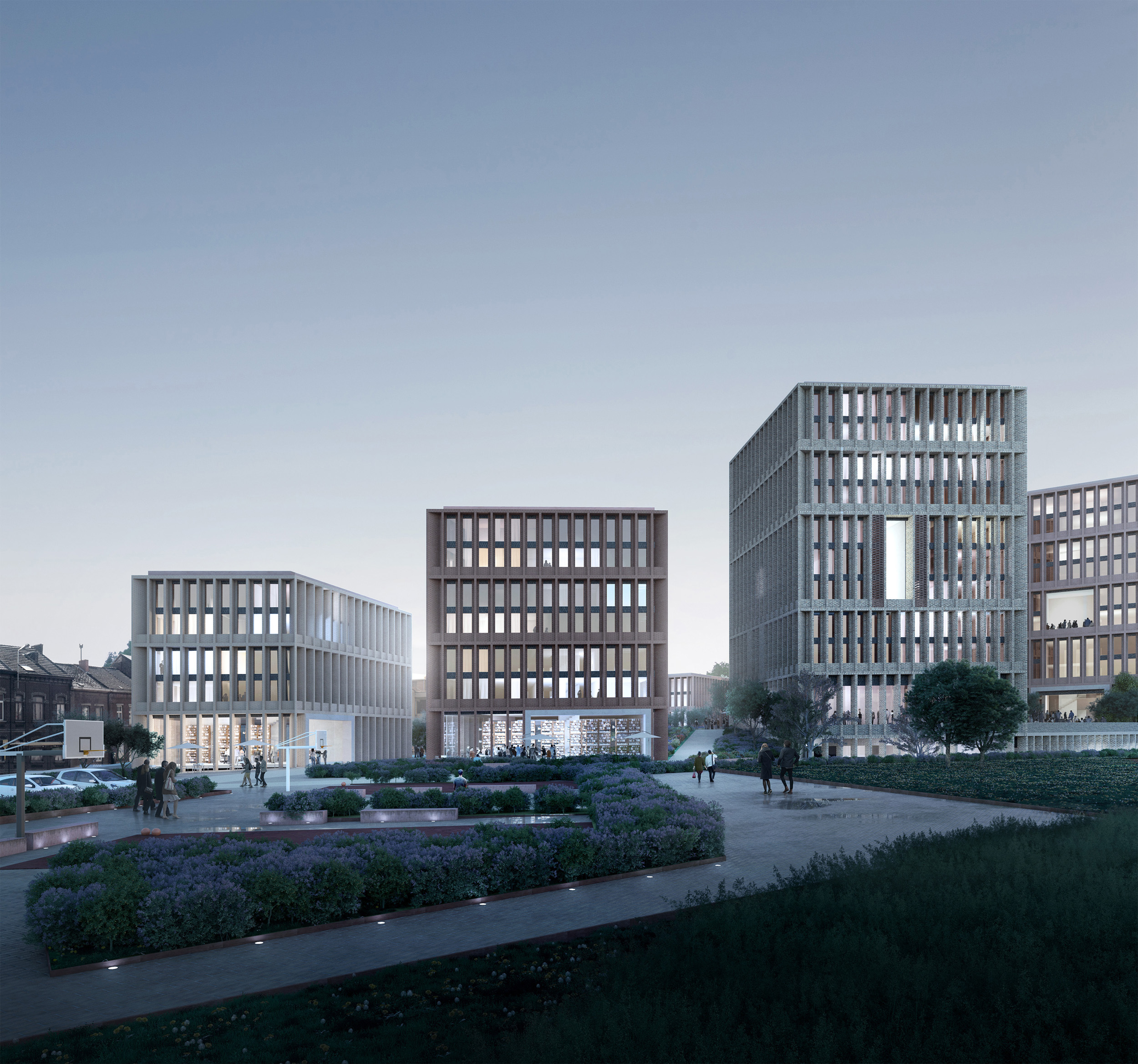 5e Elément, Charleroi |Vue extérieure de nuit