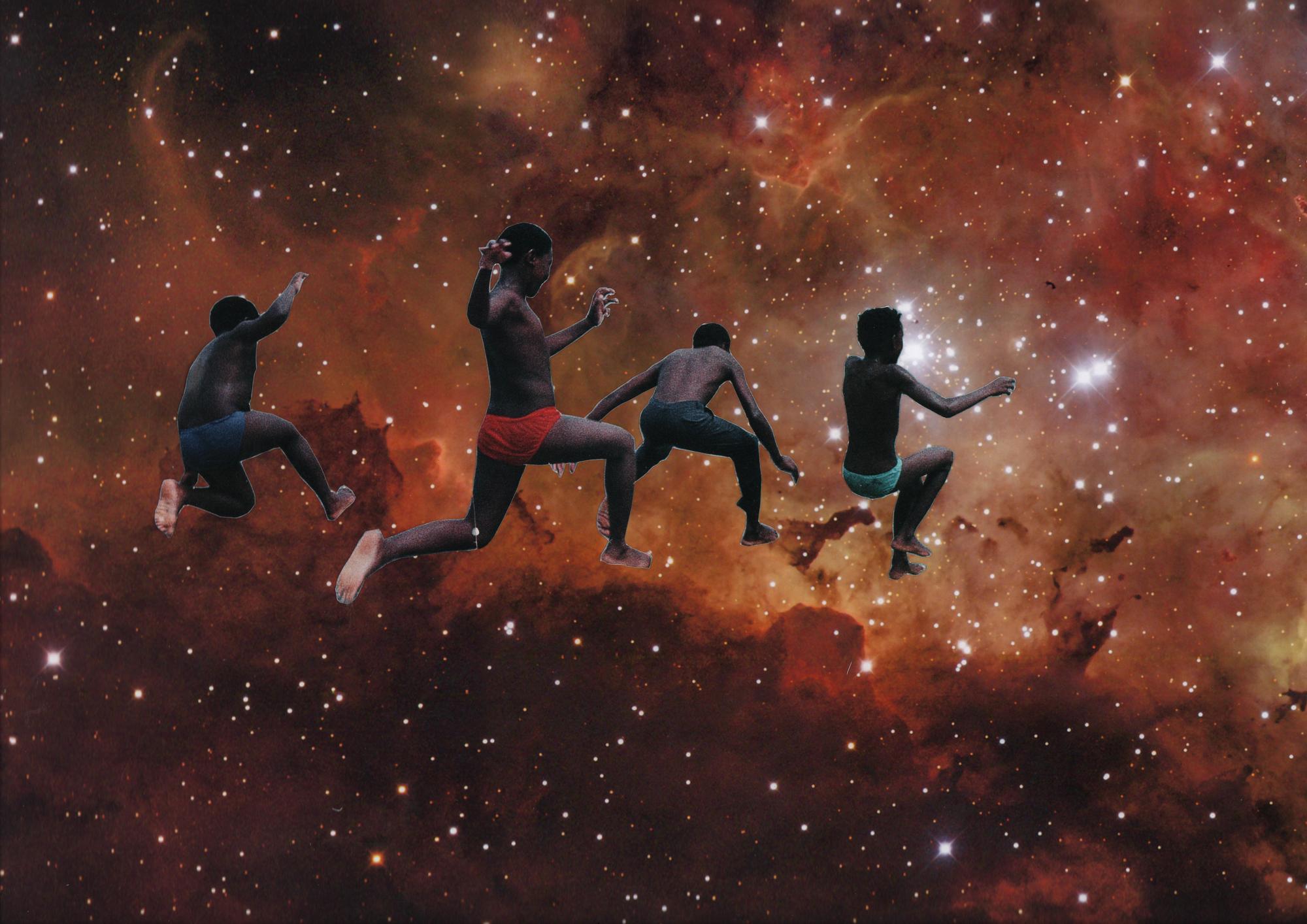 Leap Into the Unknown 2014, photomontage, 47 x 23.5 cm