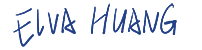 Handwritten signature from Elva Huang in blue.