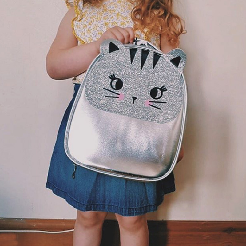 glitter cat backpack