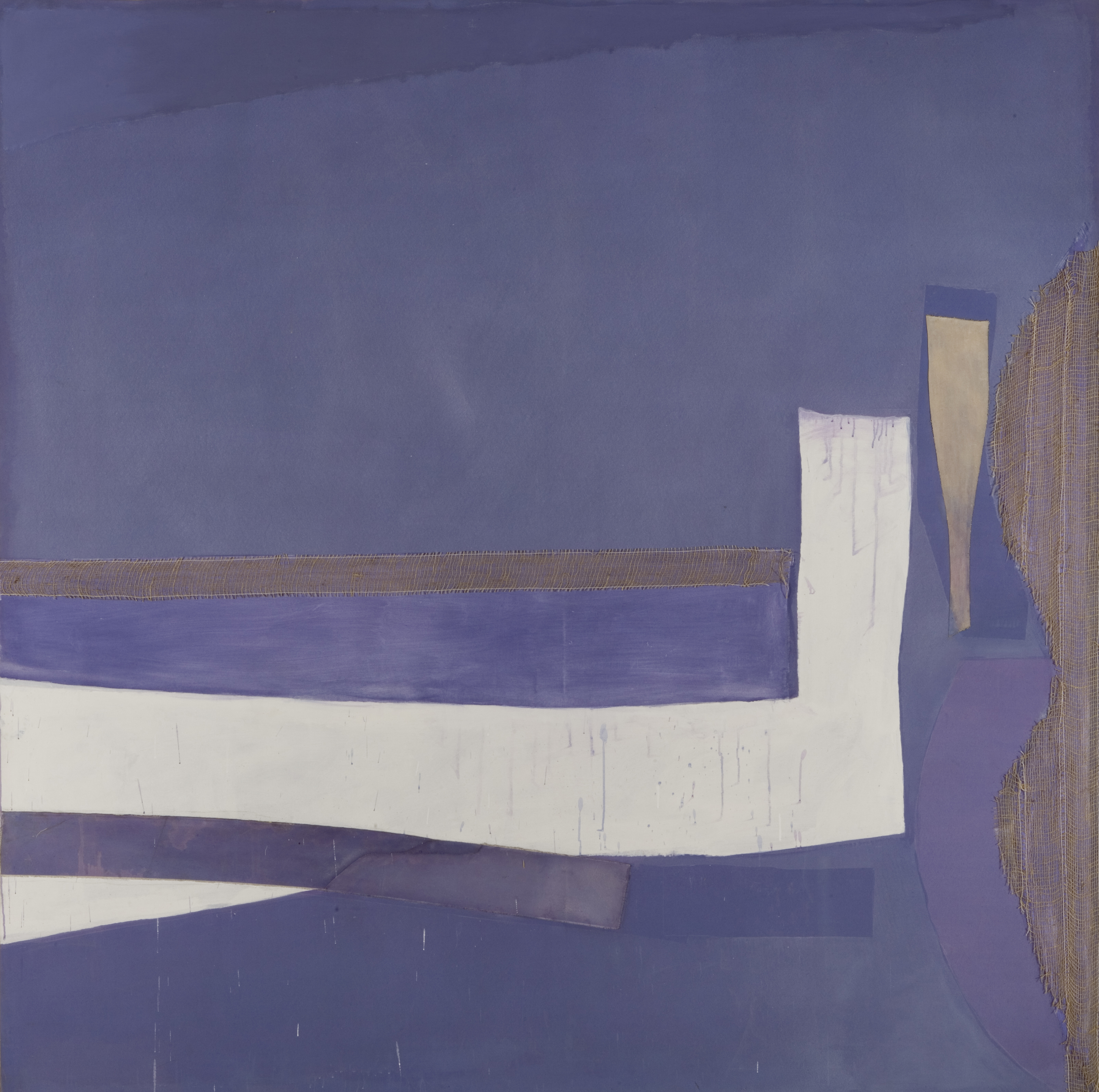 Untitled Blue and White Acrylic on Canvas 8' x8' SOLD