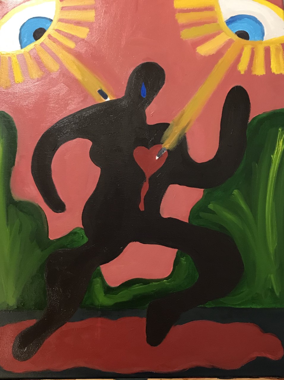 He Only Went For a Run (if looks could kill) - 2020 - acrylic on canvas