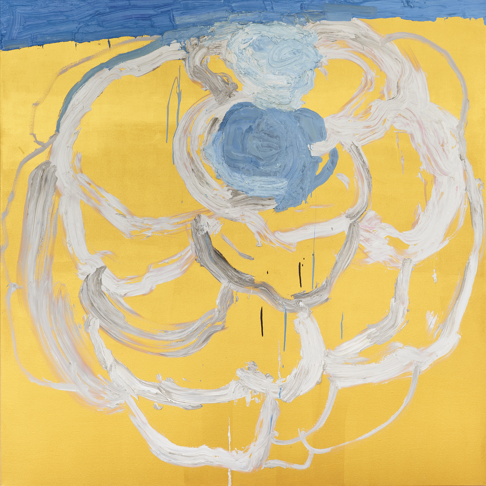 Totem Camellia #2, 2017-2018, oil and acrylic on canvas, 60 x 60 in