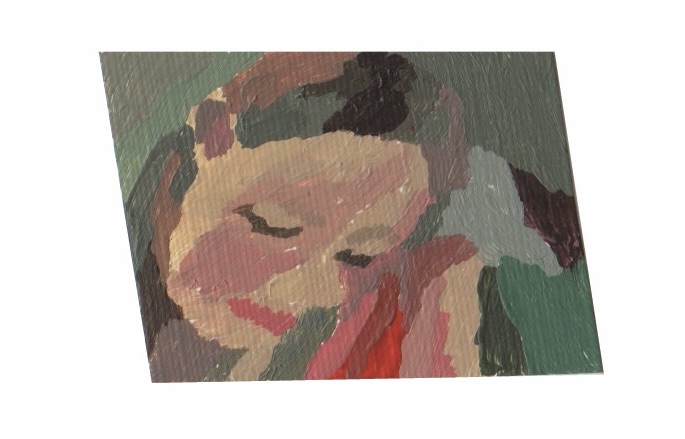 Eyes closed, acrylic on paper