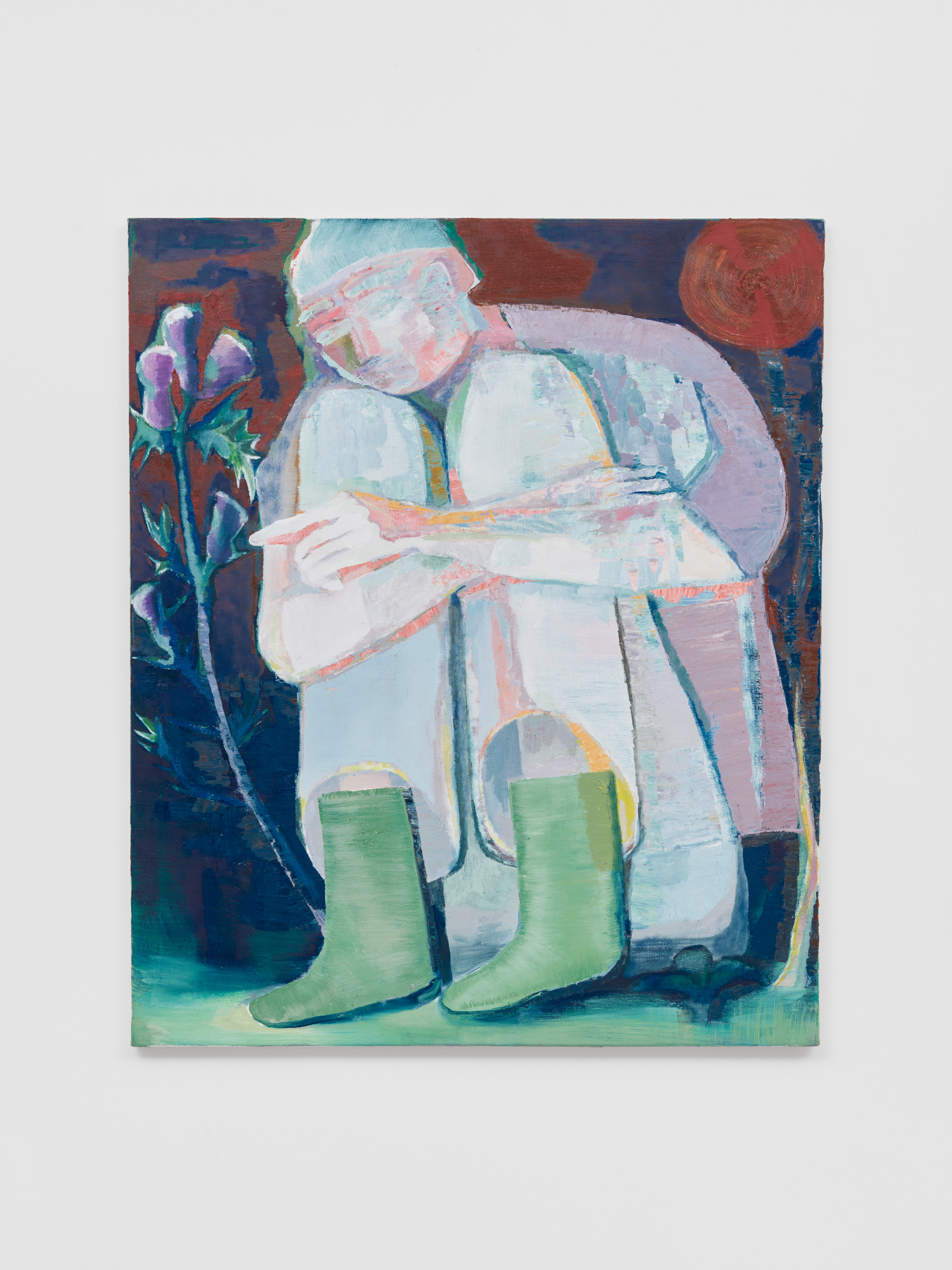 William Blake arguing with a thistle, oil on canvas, 50x70cm