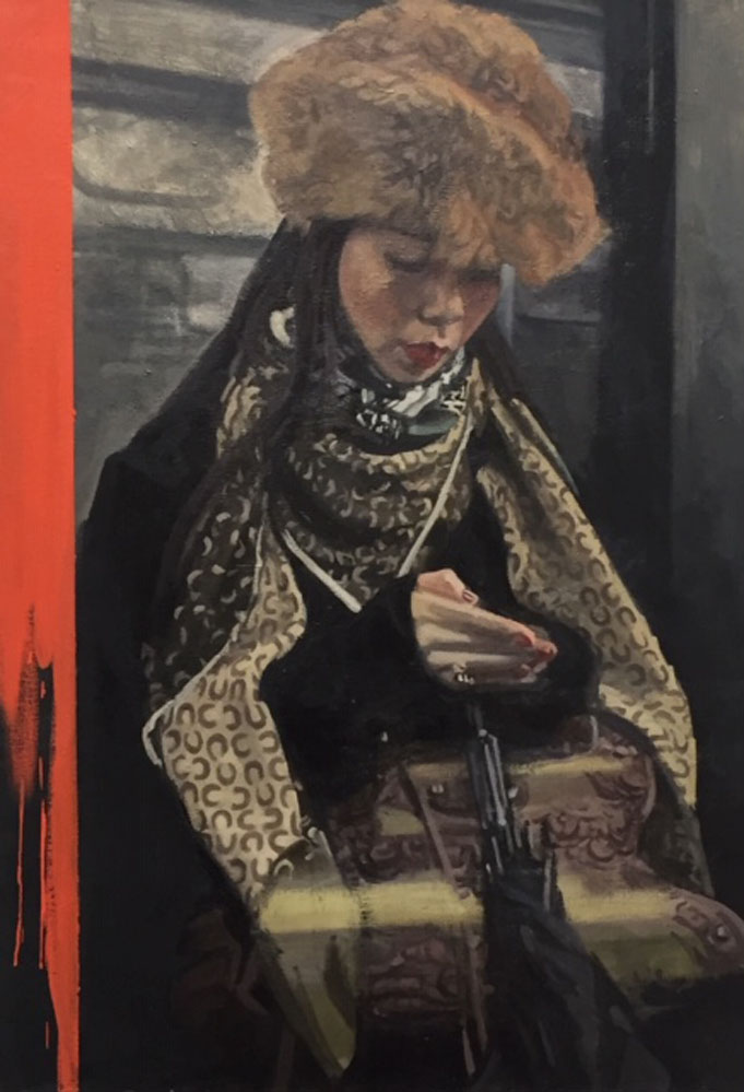 Lin&eacute;a, huile sur toile, 115 x 80 cm, 2018