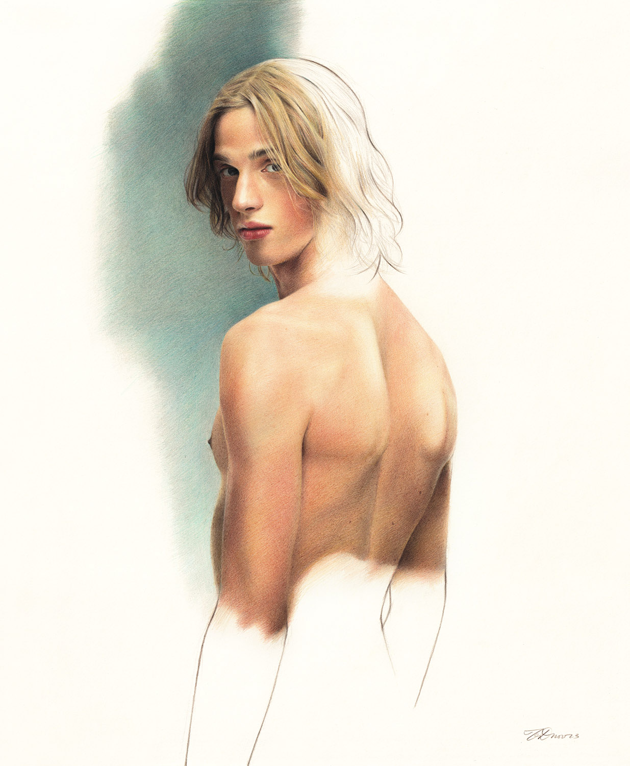 Untitled, 2023Colored pencil on paperInspired by Jass Reemann