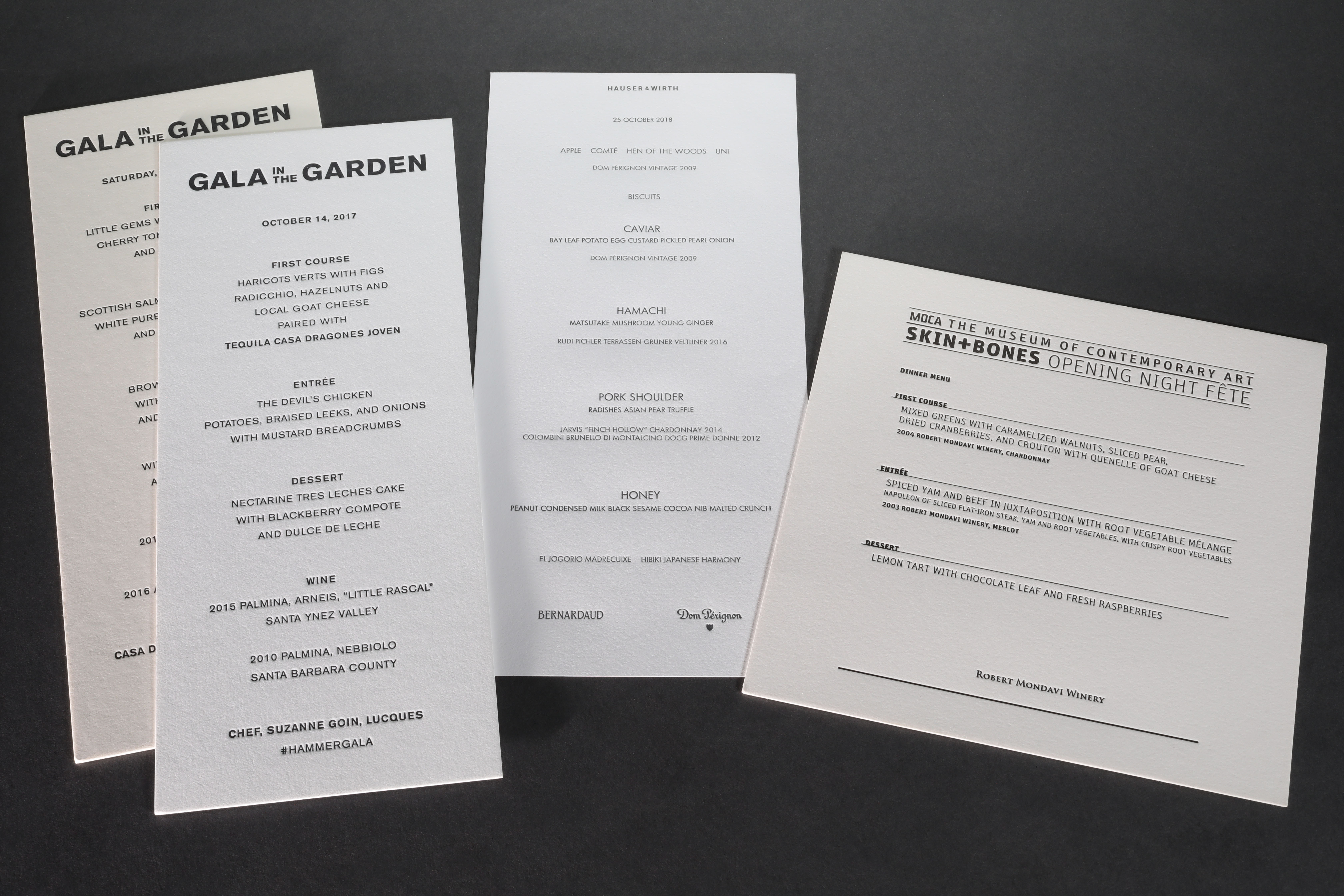 LETTERPRESSAssorted menus