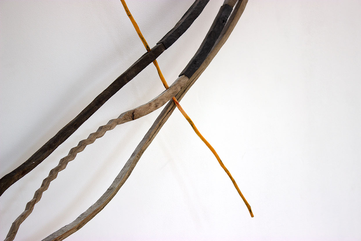 Detail for Instruments of hope, Cherry wood, pigment