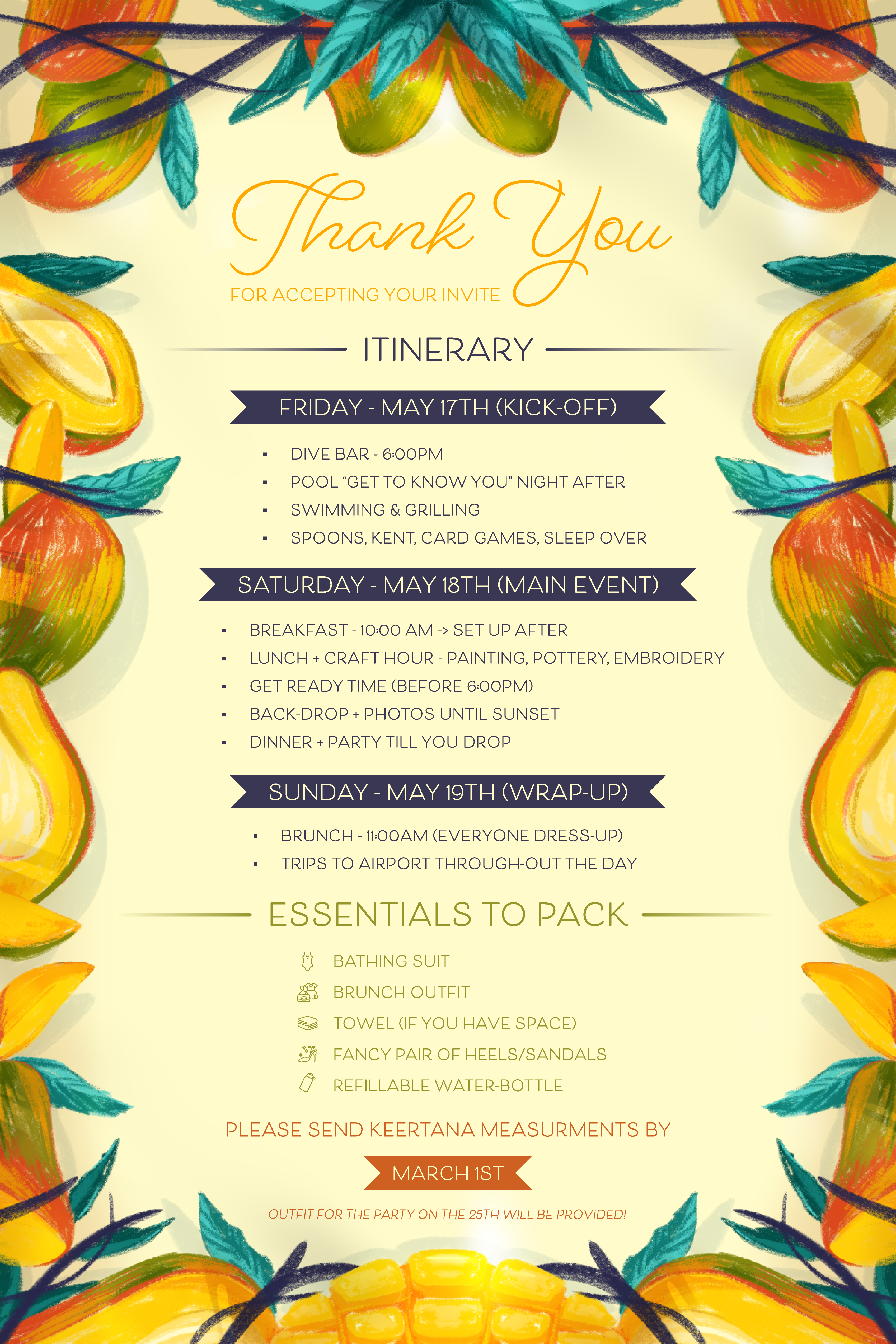 Launch Party Itinerary 