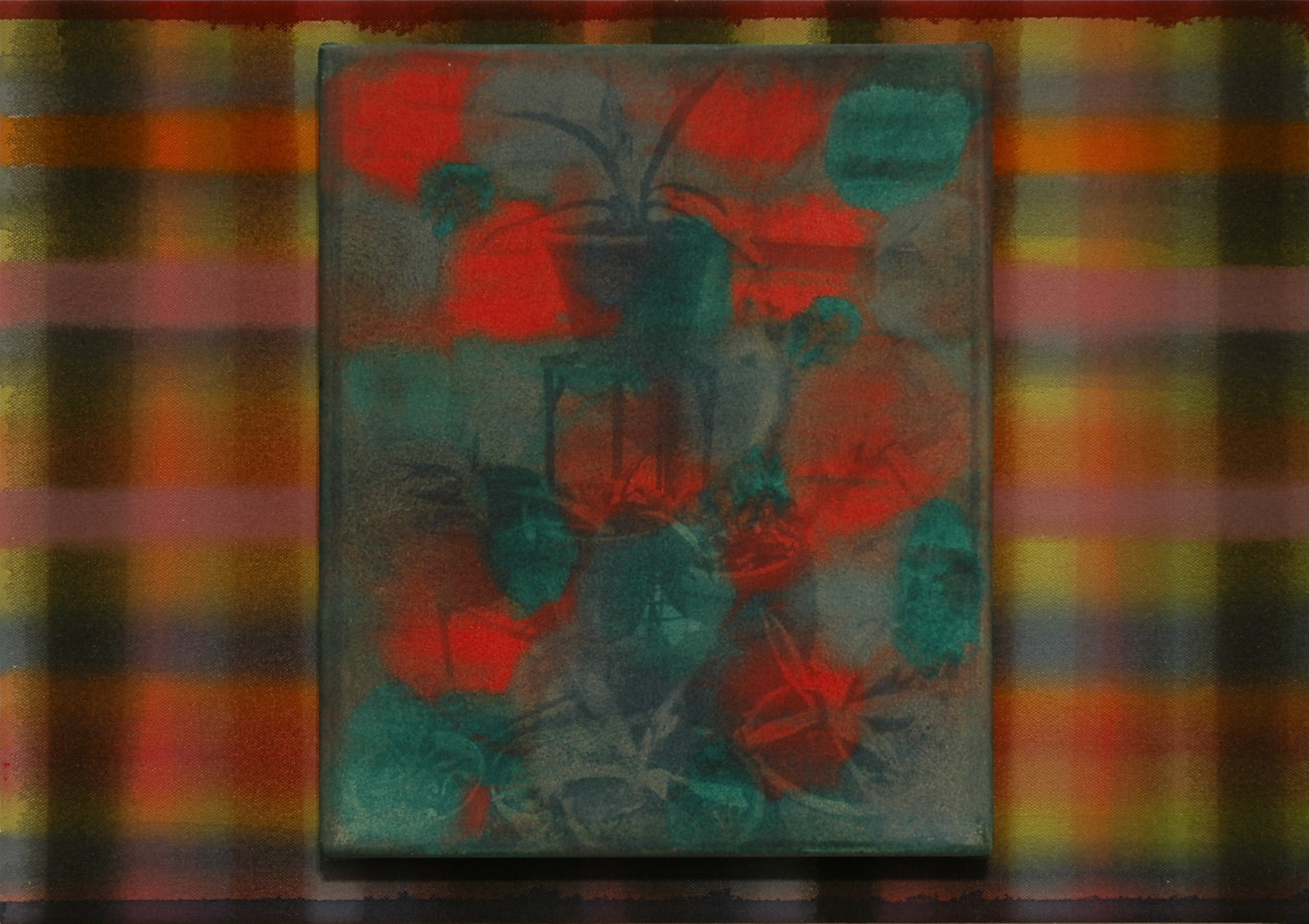 Untitled 2008, cyanotype and acrylic on canvas, 35 x 50 cm