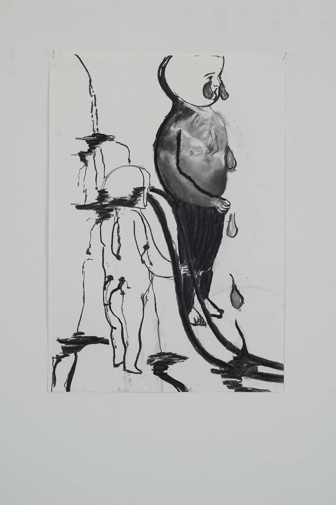 Tears, 43 x 61 cm, charcoal on transparent paper, 2017