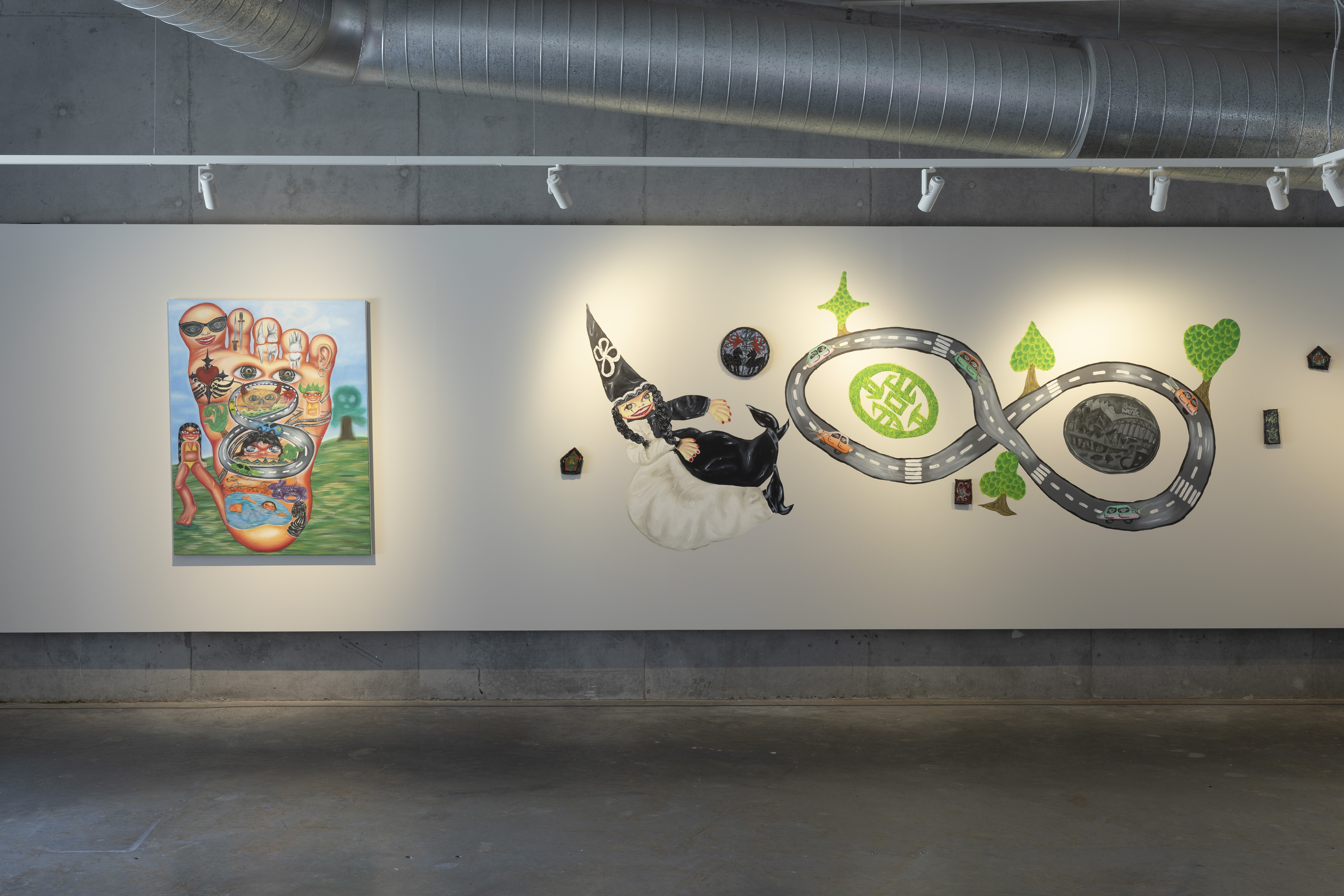 a map of where i live (detail) 2025 mural, mosaic installation at Verge Gallery