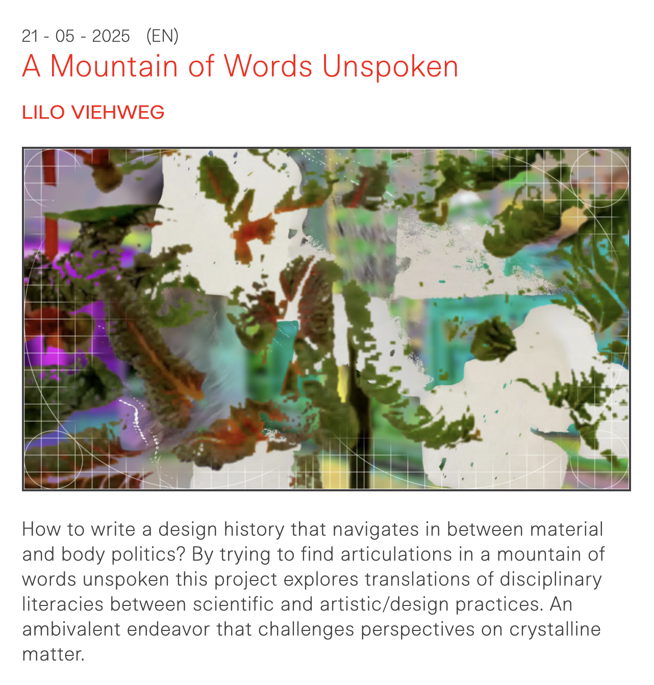 A Mountain of Words Unspoken, article, In: Imagination as a Site of Struggle, Brand-New-Life Magazine, Basel 2025