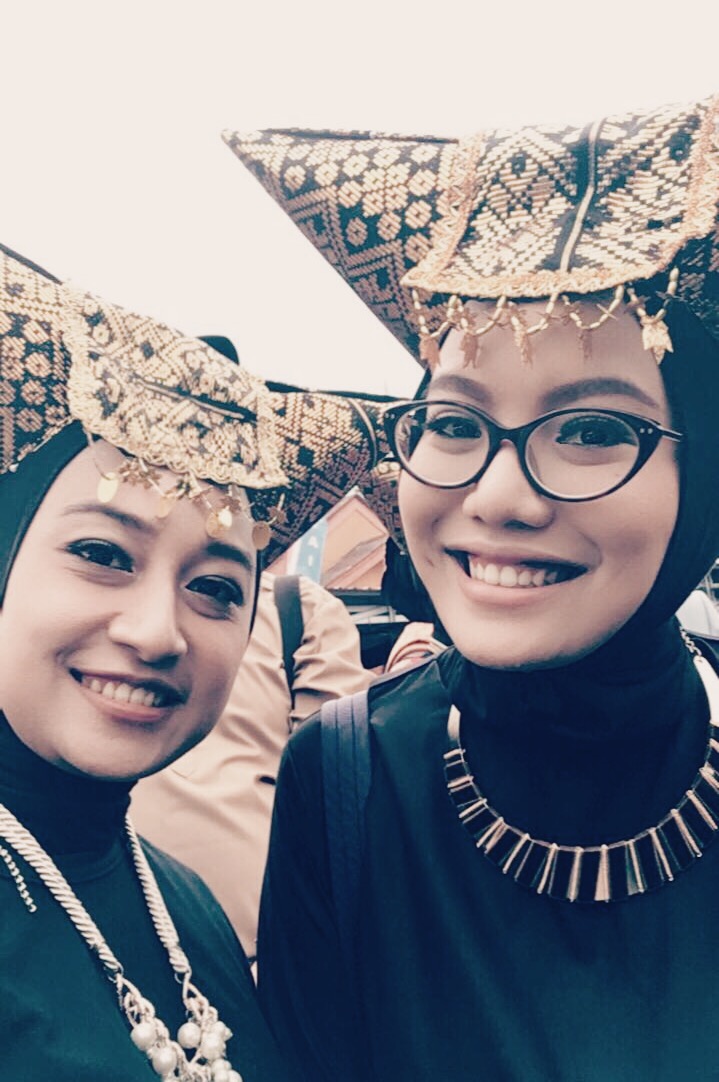 Me and sister in law, wearing a traditional clothes.