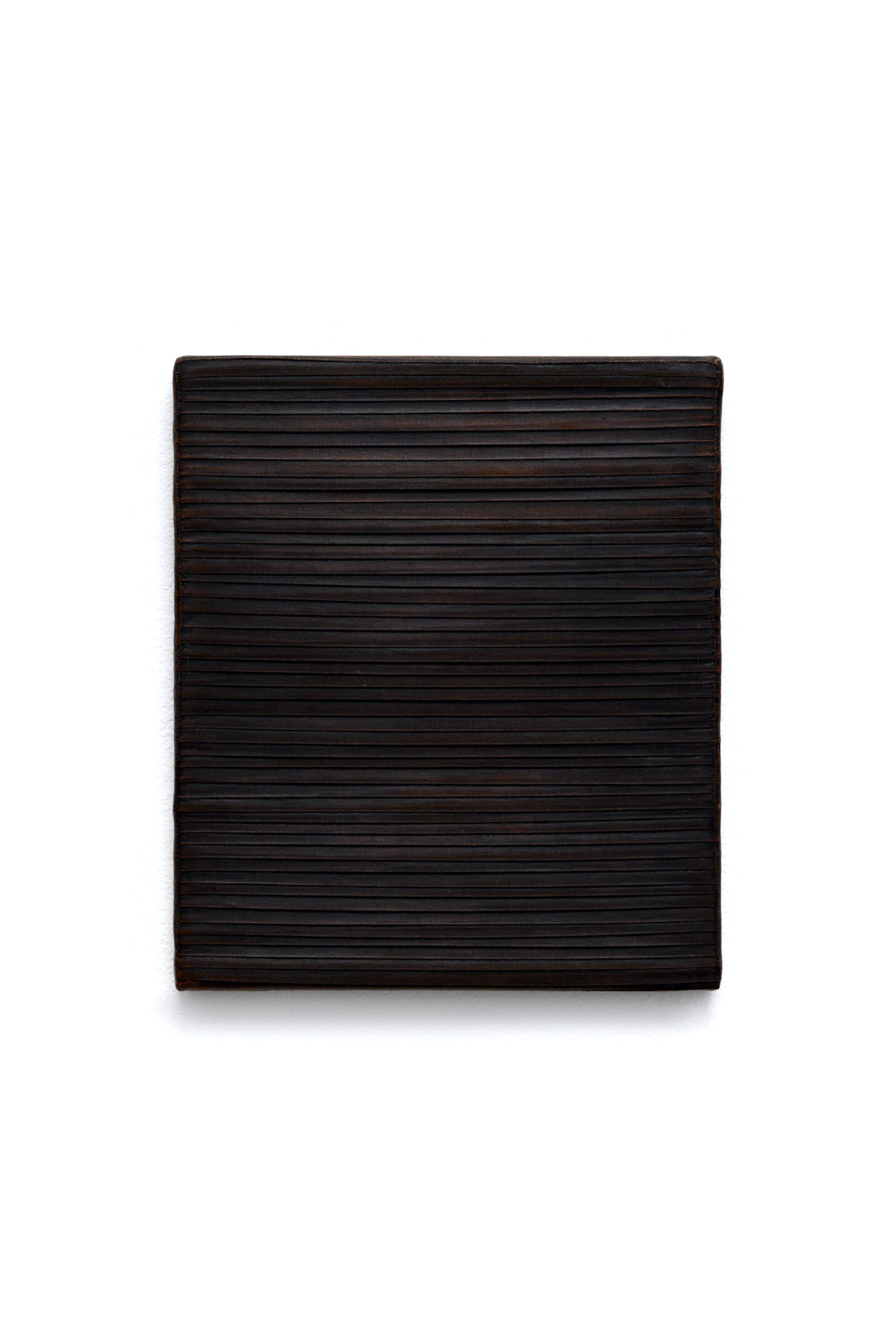 ’As Day Go By (Black)’, 2024. Oil, earth and wax on cloth mounted on canvas. 35 x 30 cm