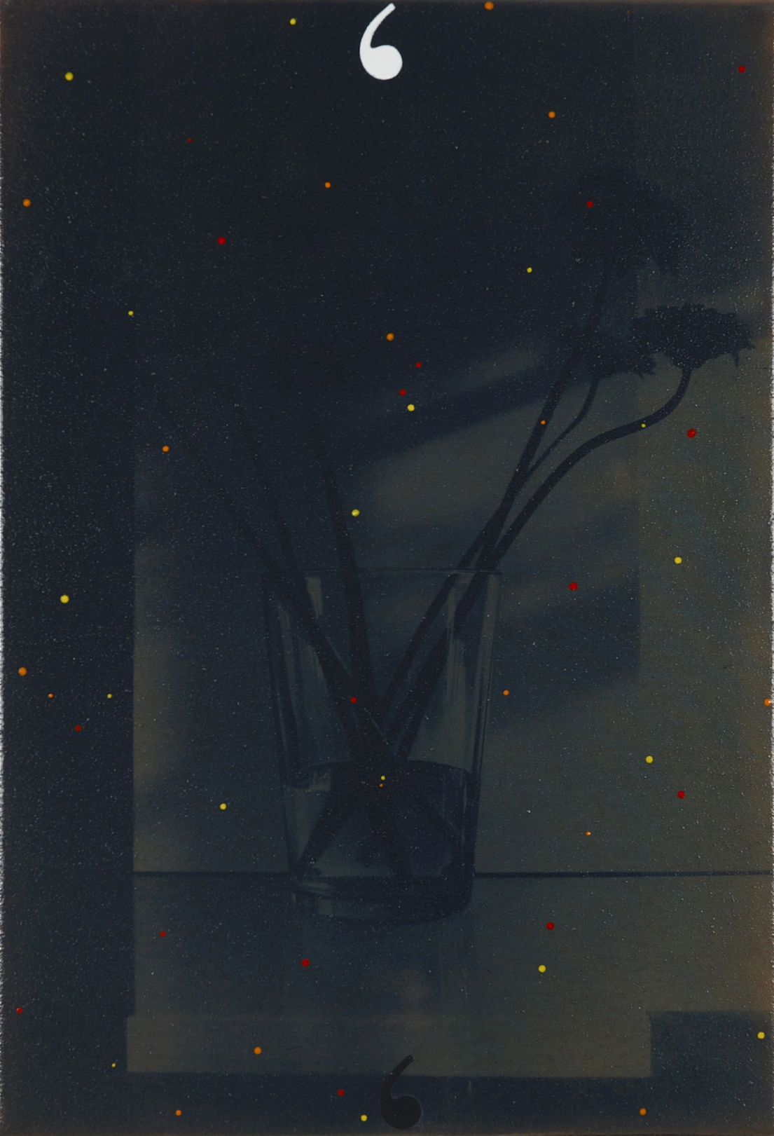 Untitled 2014, cyanotype and acrylic on canvas, 36 x 25 cm