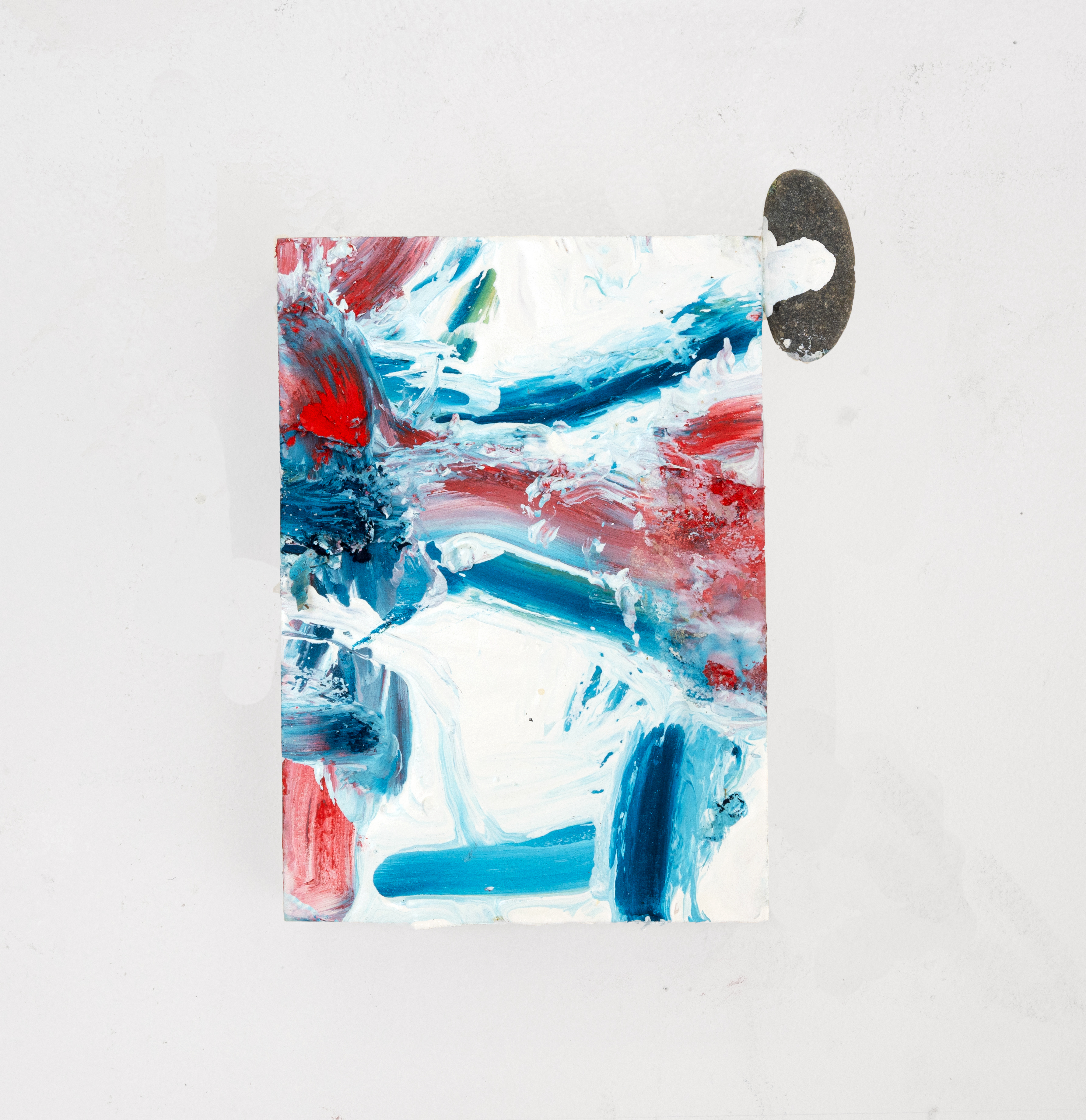  oil, pastel, stone on panel  6"x8"