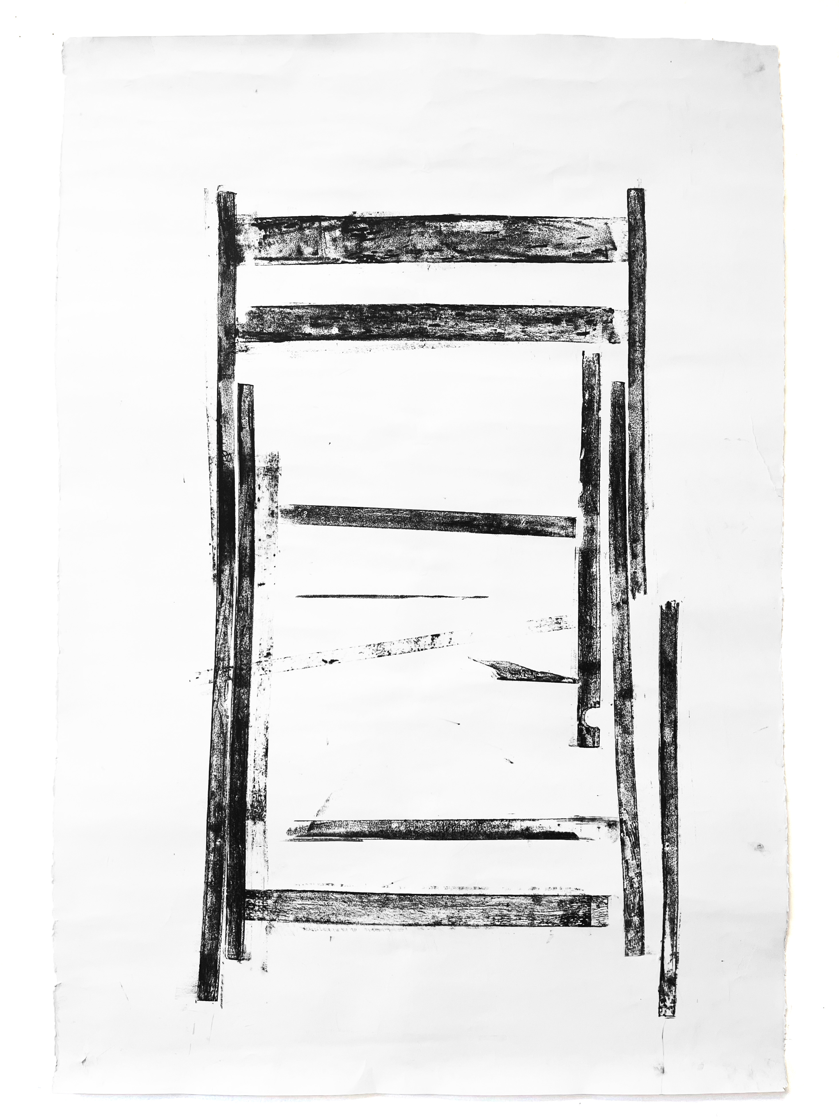 Anatomy of the Crash II, Monoprint with Found Object, 2024