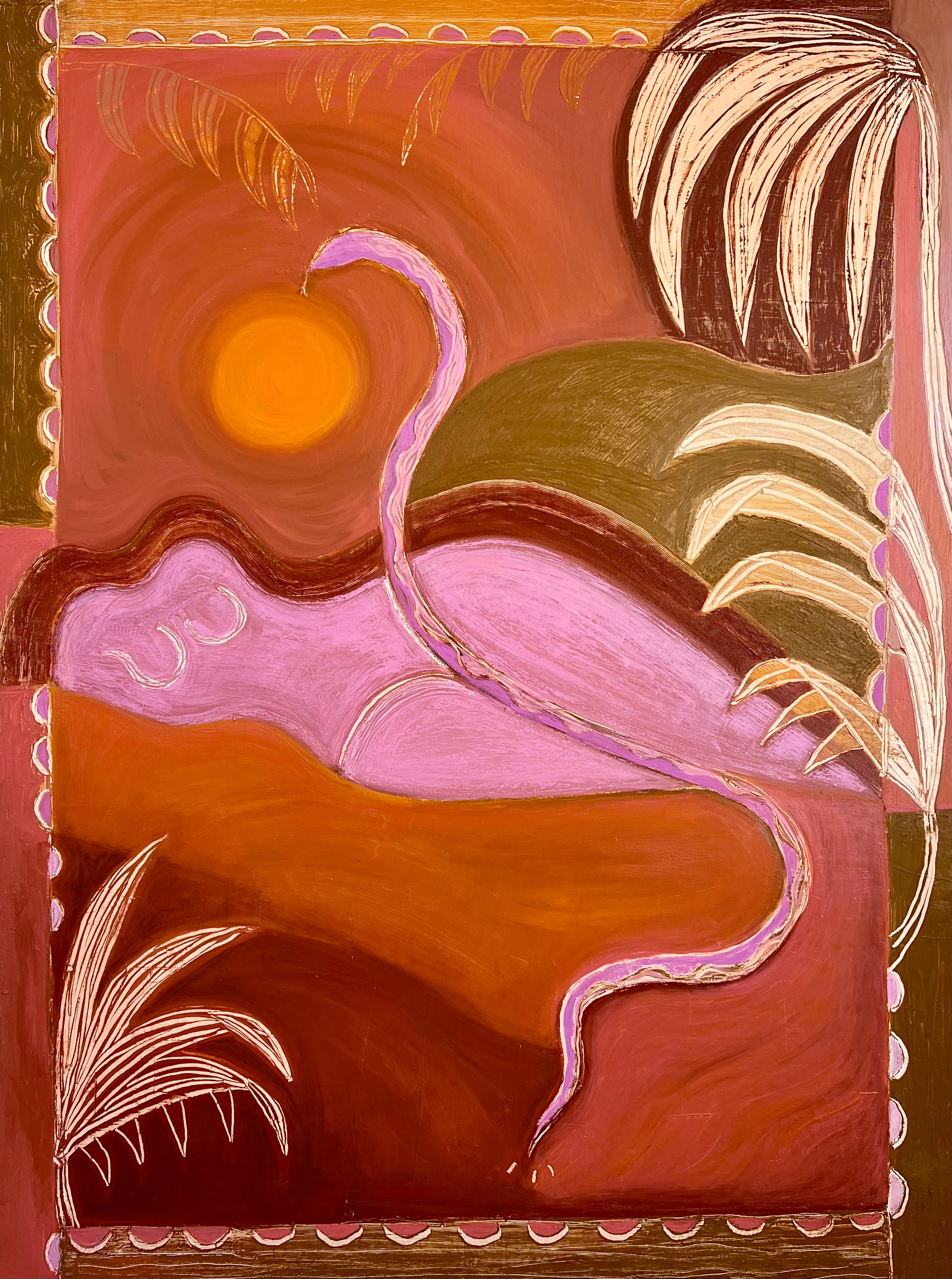 Sun Down, Down, 2023. Oil on canvas. 163cm x 121cm